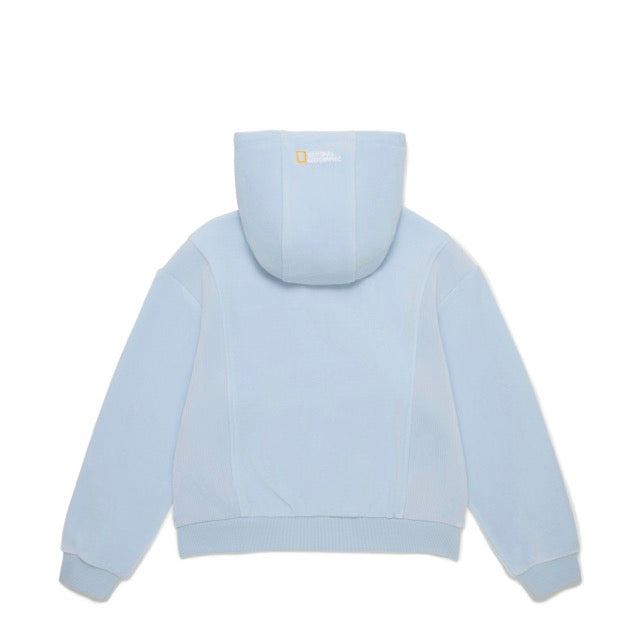KIDS VELOUR HOODIE FULL-ZIP UP ICE BLUE