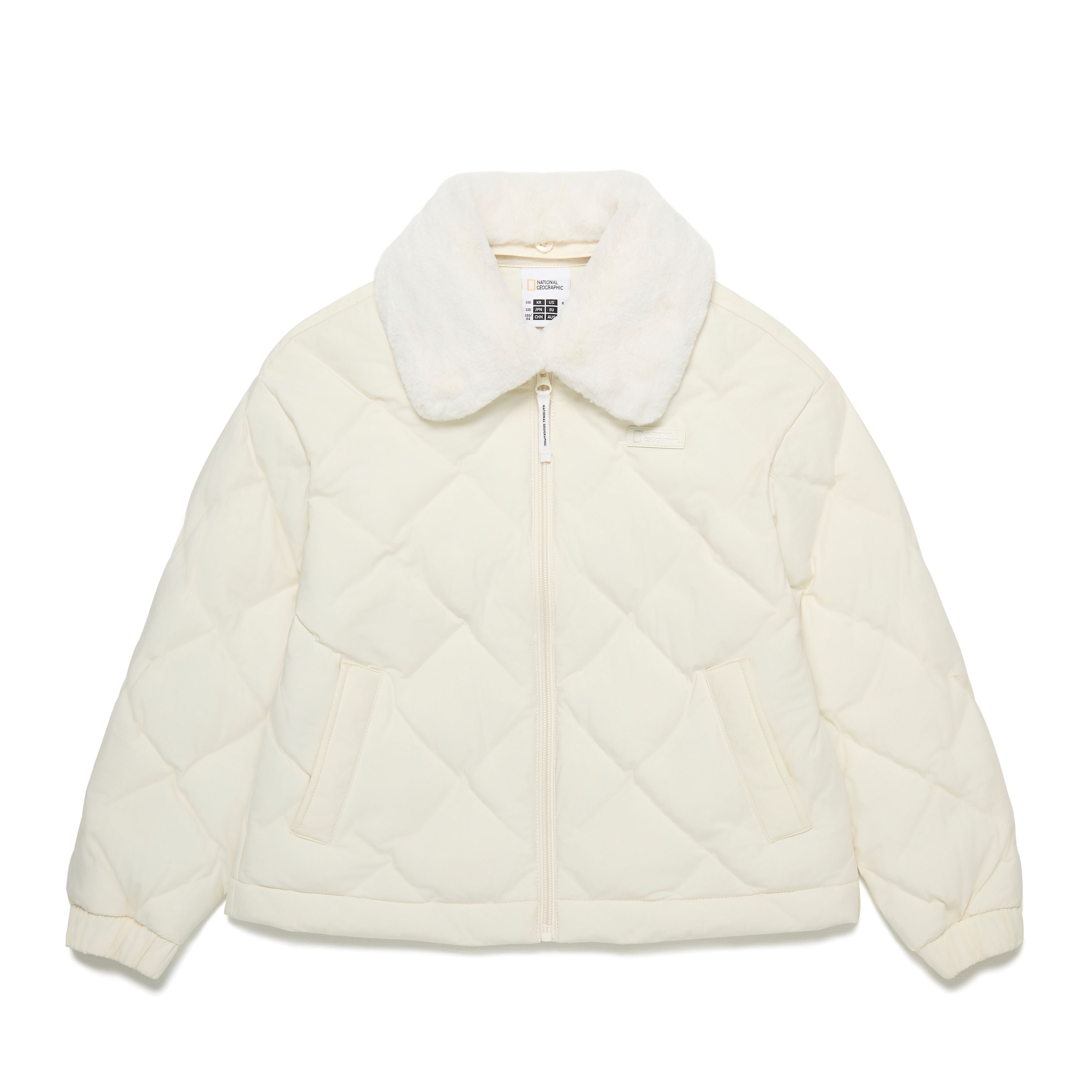 KIDS COLLARED PADDING JUMPER IVORY