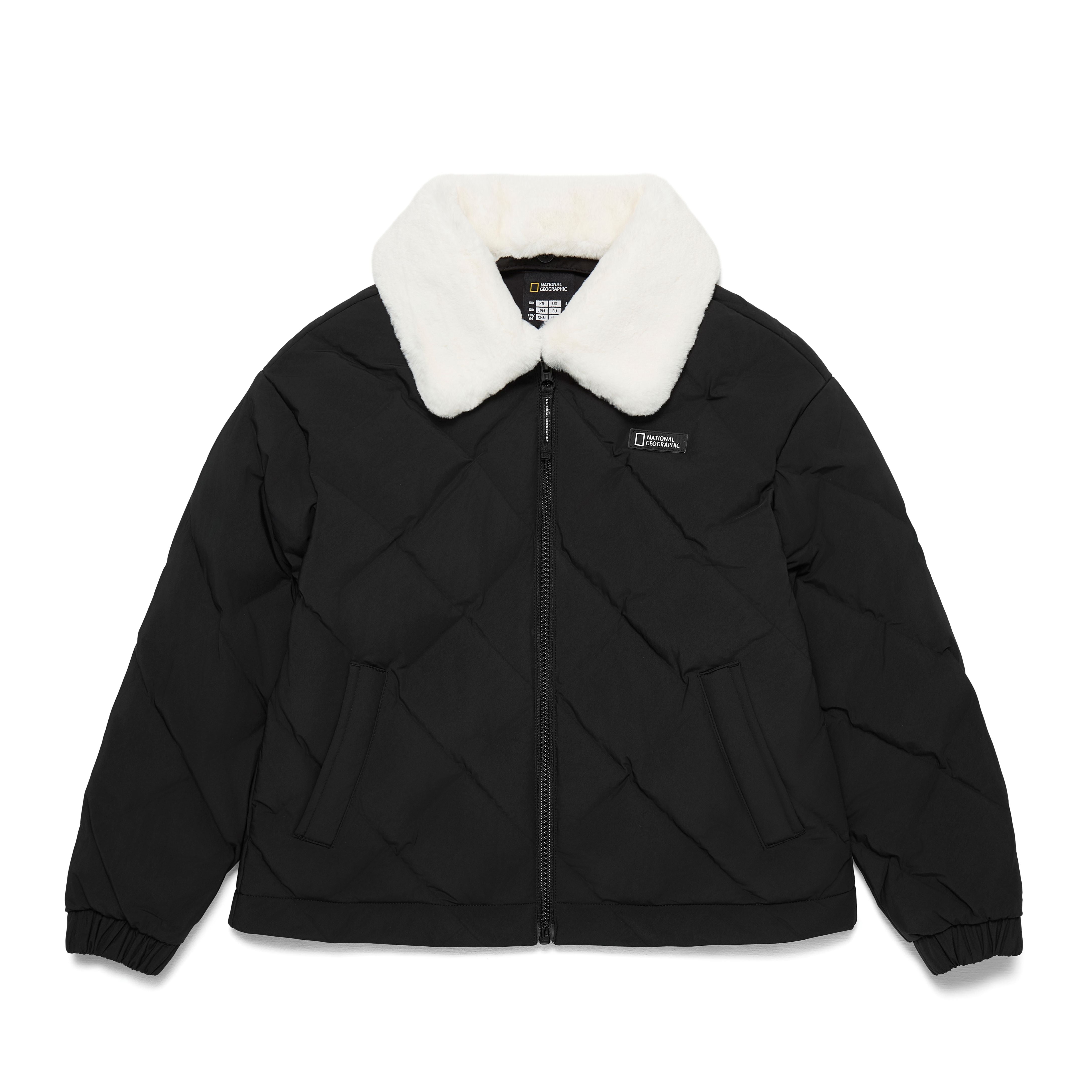 KIDS COLLARED PADDING JUMPER CARBON BLACK