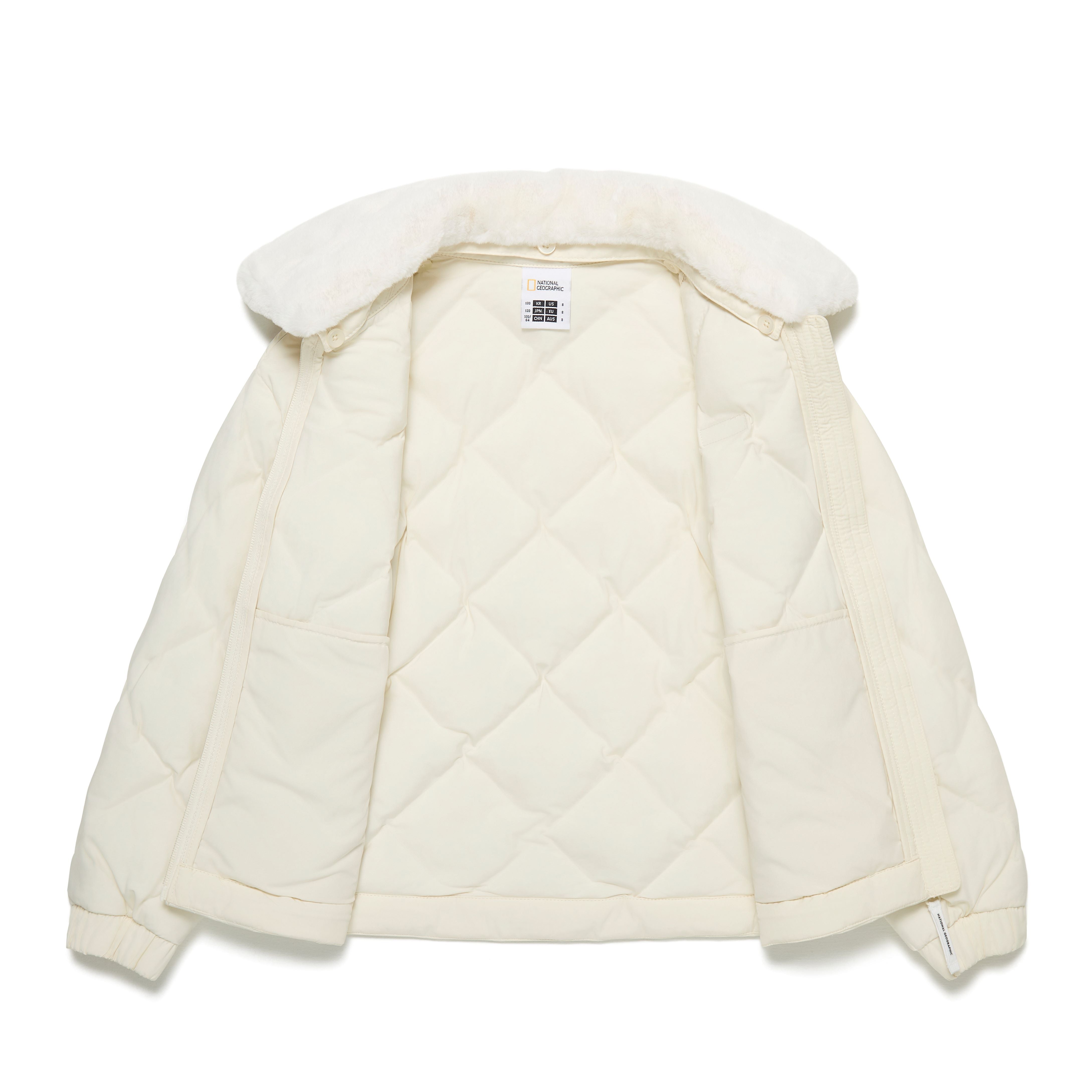 KIDS COLLARED PADDING JUMPER IVORY