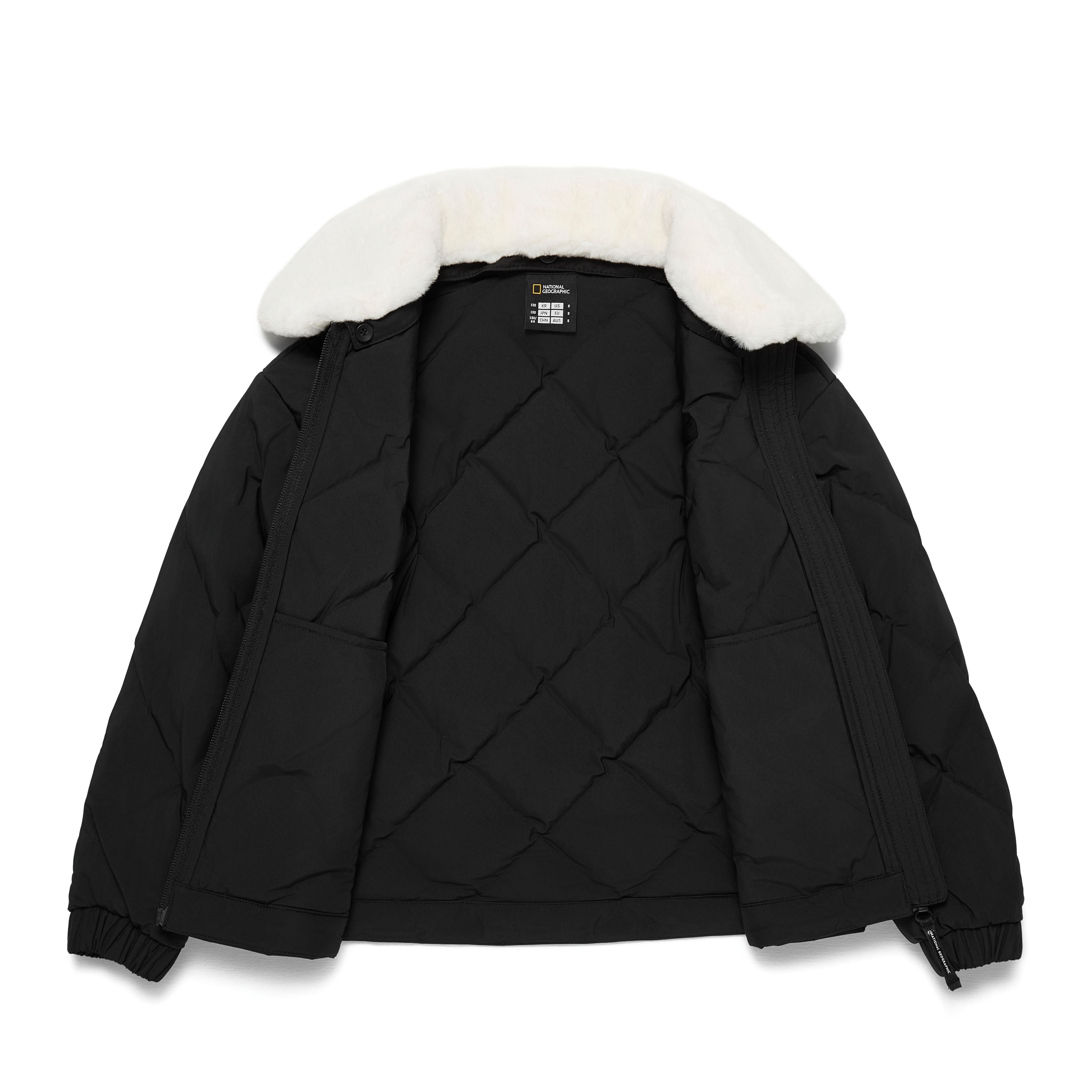 KIDS COLLARED PADDING JUMPER CARBON BLACK