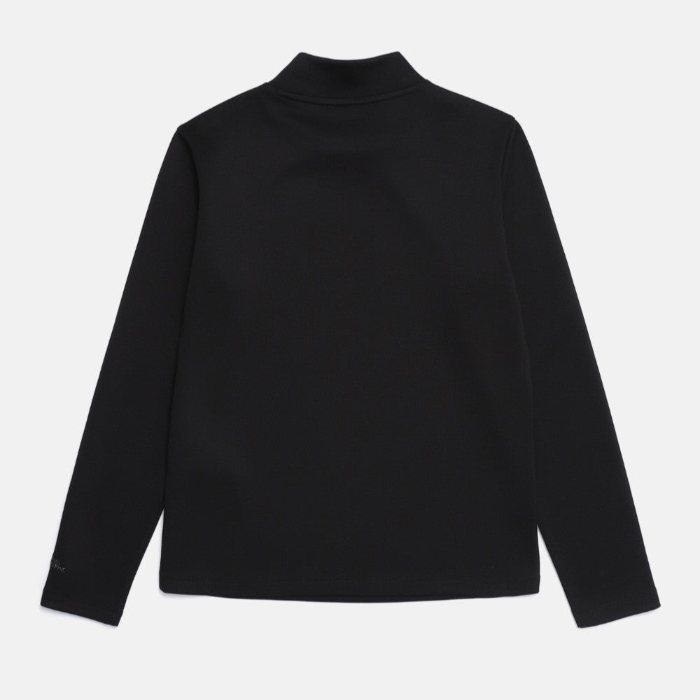 WOMEN HALF NECK LONG SLEEVE T-SHIRT BLACK