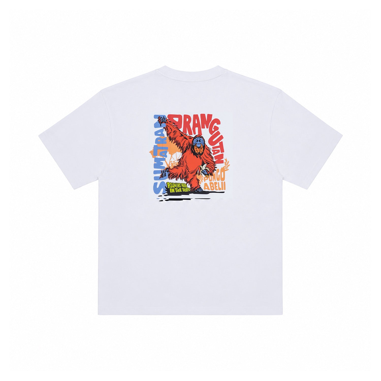 INDONESIA ORANGUTAN SHORT SLEEVE T-SHIRT (SEMI OVER FIT) WHITE