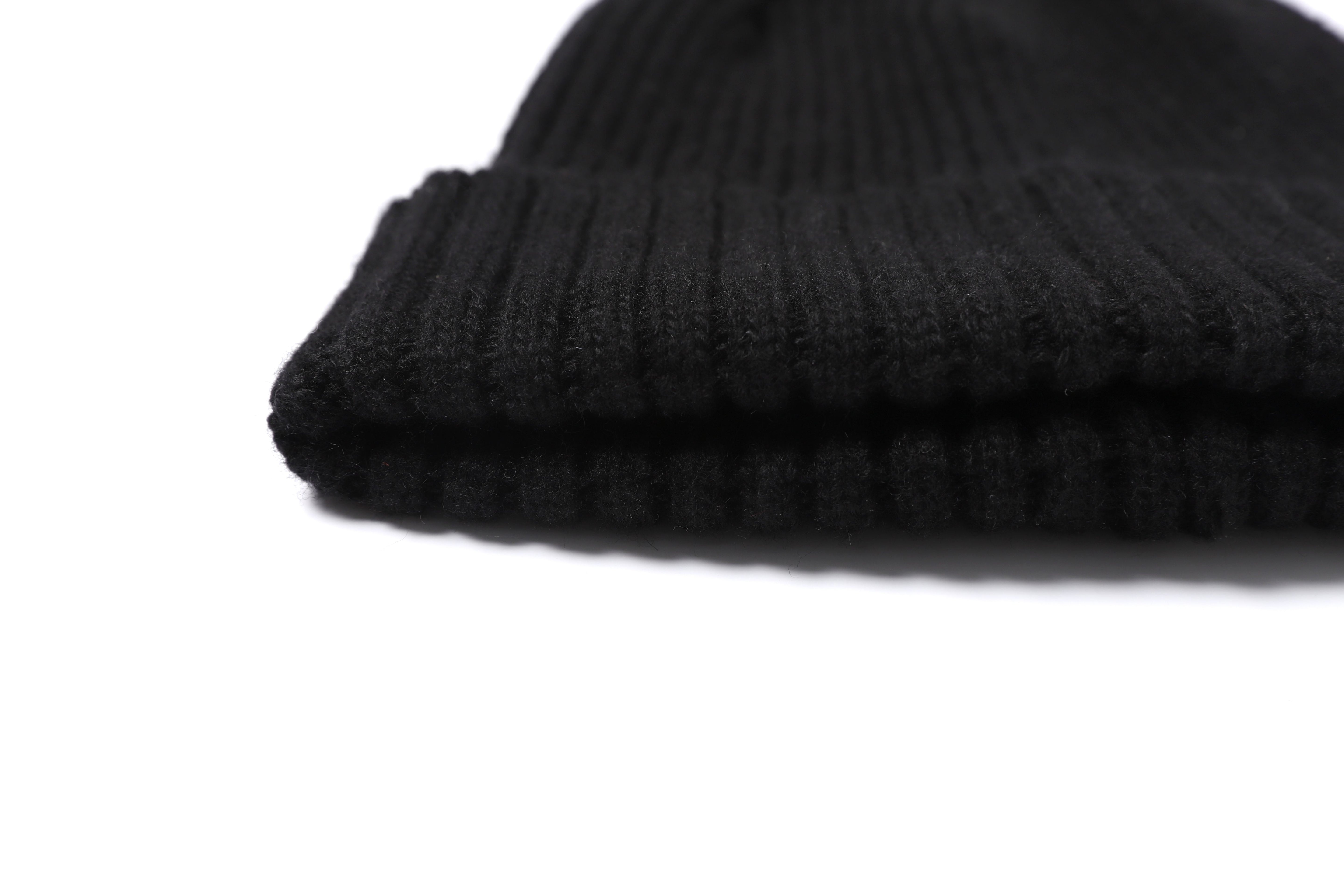 CASHMERE WOOL MIDDLE BEANIE BLACK