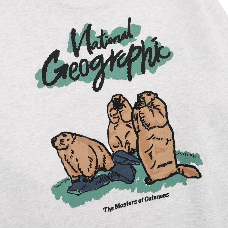 ANIMAL GRAPHIC SWEATSHIRT M/OATMEAL
