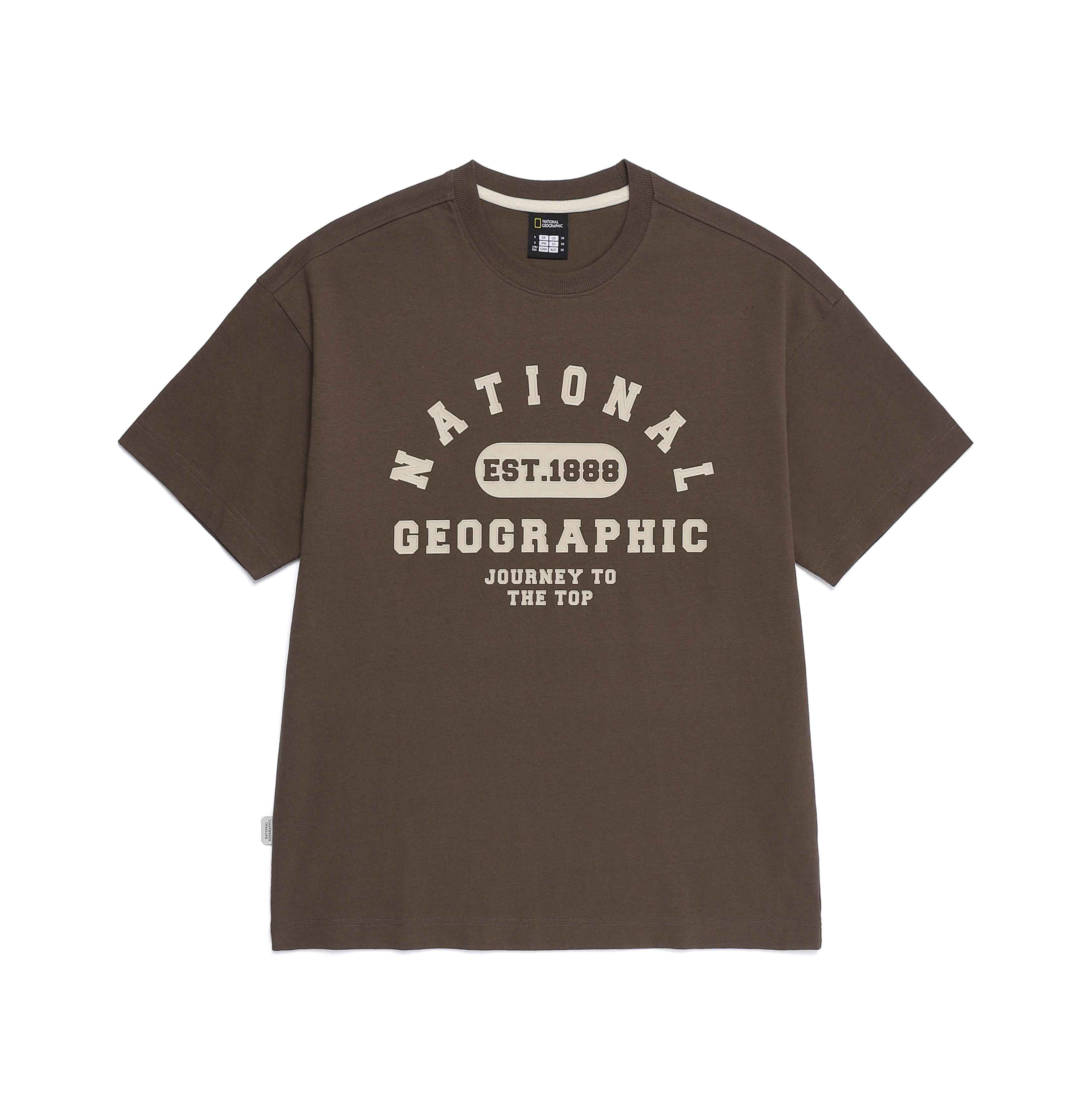 UNISEX OVER FIT GRAPHIC H/TEE BROWN