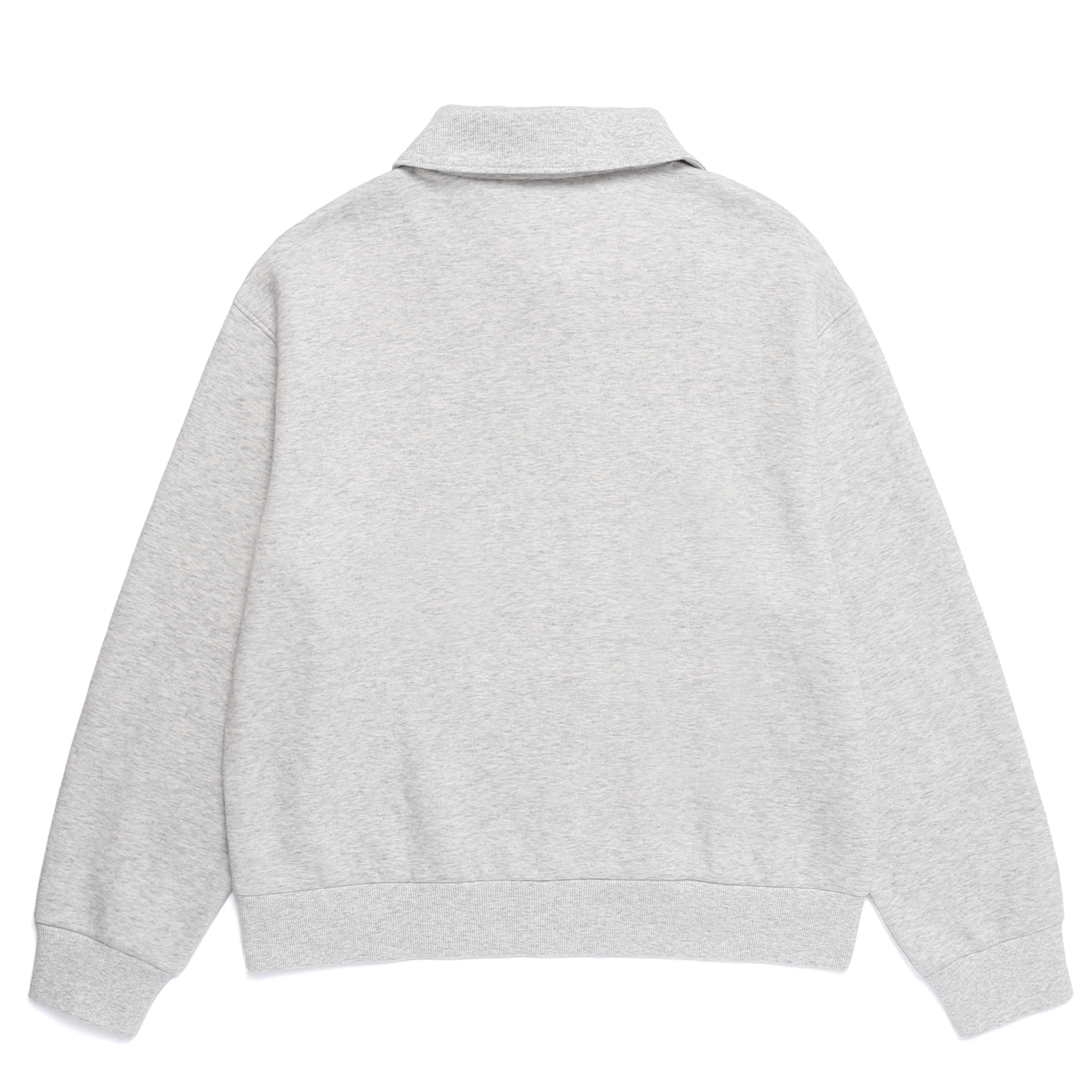 WOMEN MODAL SMALL LOGO EMBROIDERED COLLAR SWEATSHIRT OATMEAL