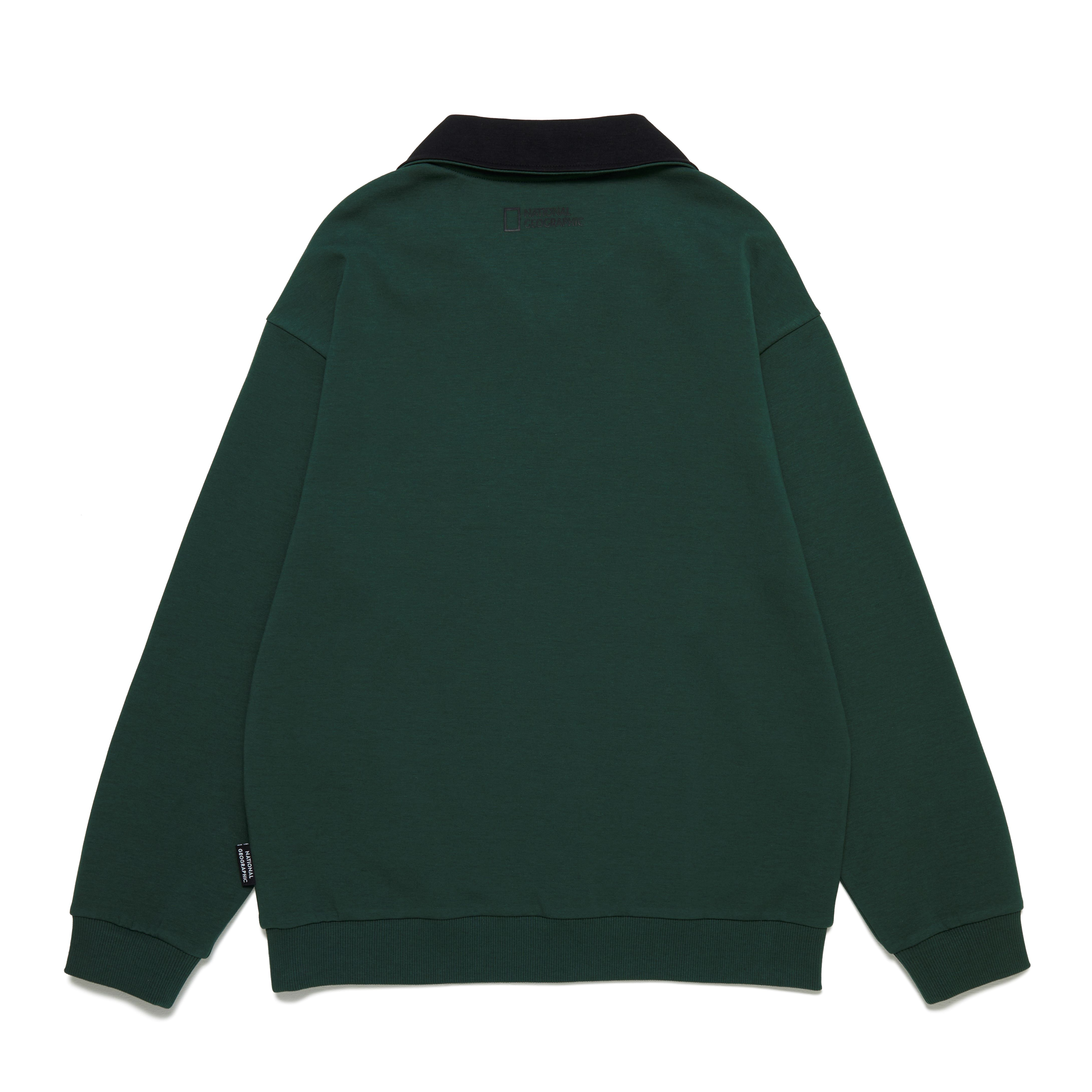 KIDS HALF ZIP-UP GRAPHIC SWEATSHIRT D/GREEN
