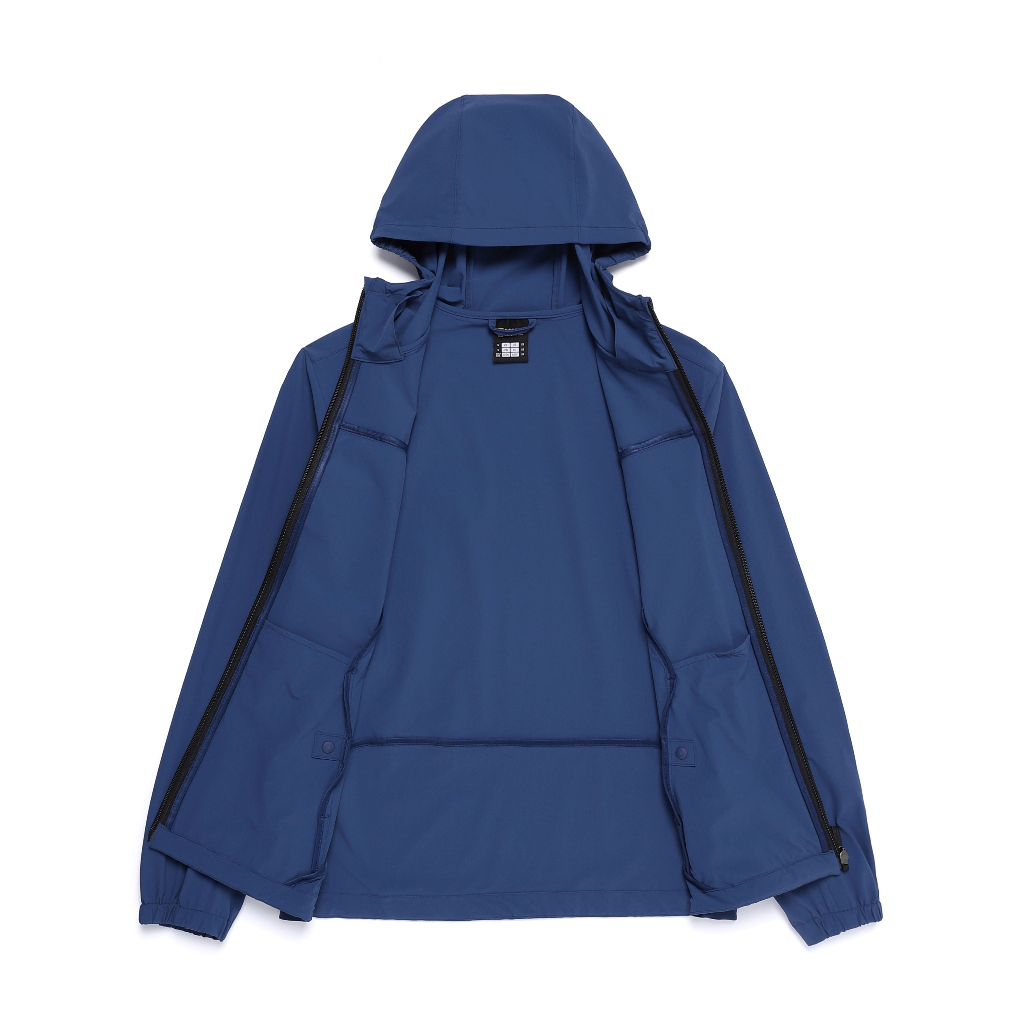BEID LIGHTWEIGHT HOODED ZIP-UP JACKET BLUE