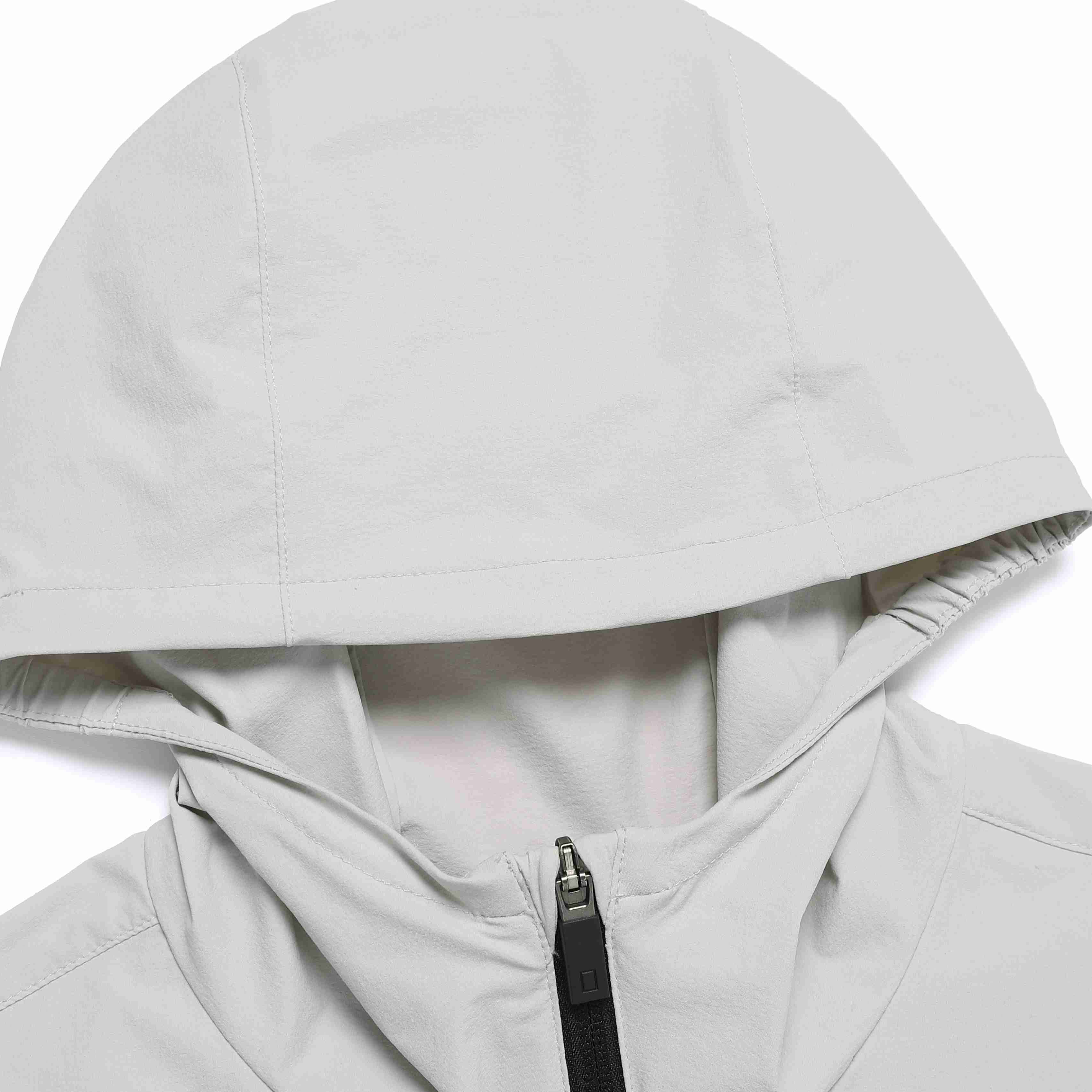 BEID LIGHTWEIGHT HOODED ZIP-UP JACKET GREY
