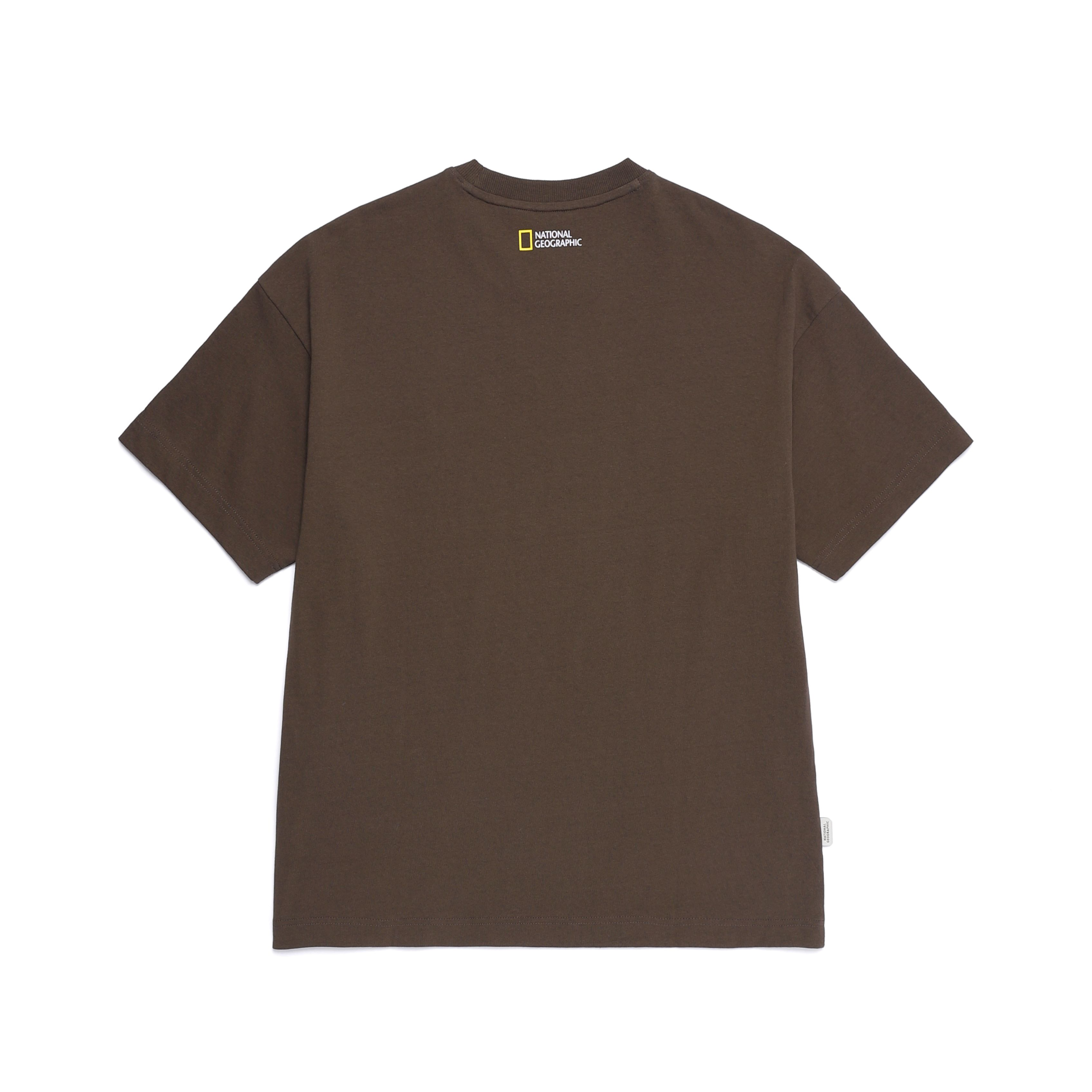 UNISEX OVER FIT GRAPHIC H/TEE BROWN