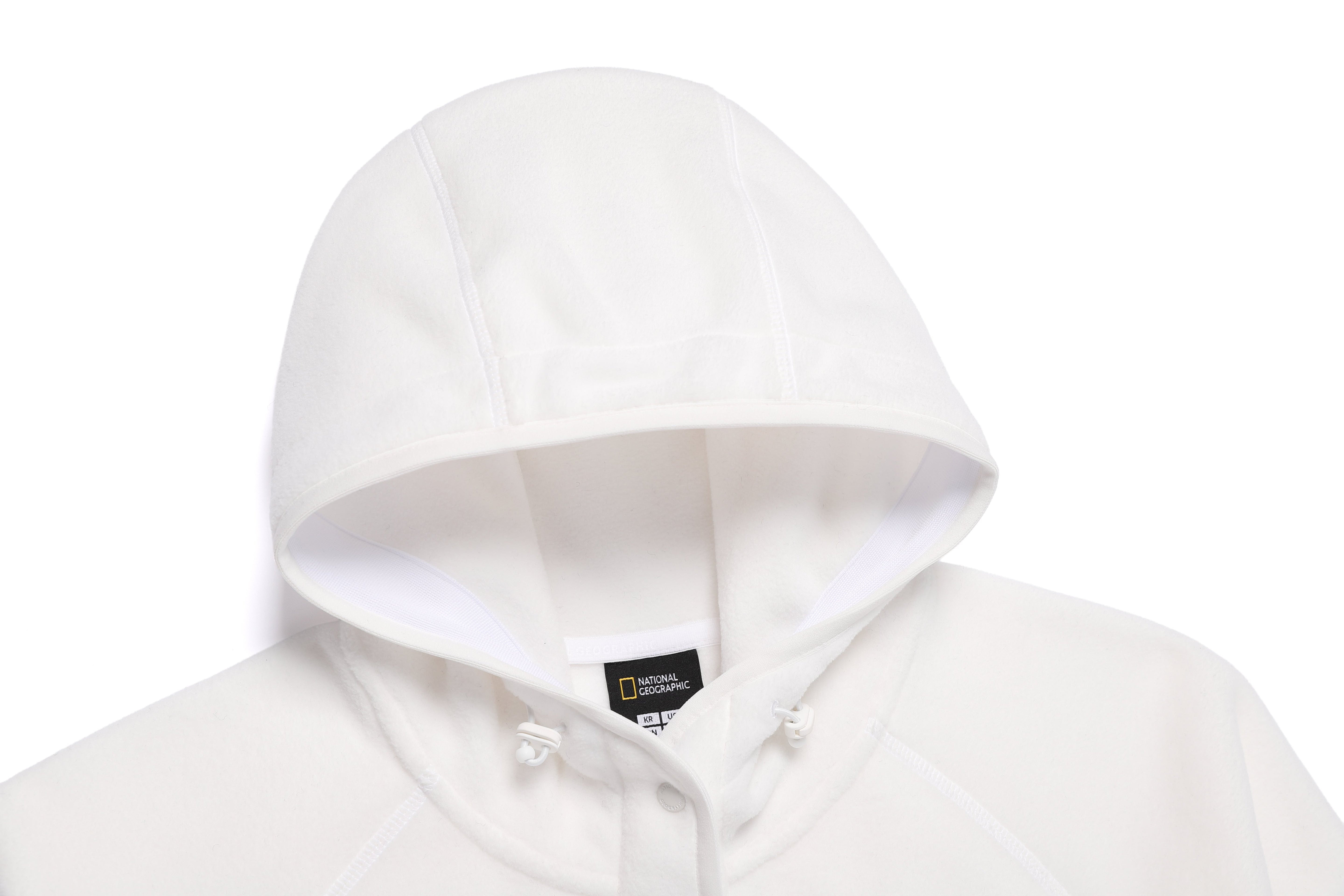 [POLARTEC] WOMEN NAOS FLEECE HALF ZIP UP HOODIE O/WHITE