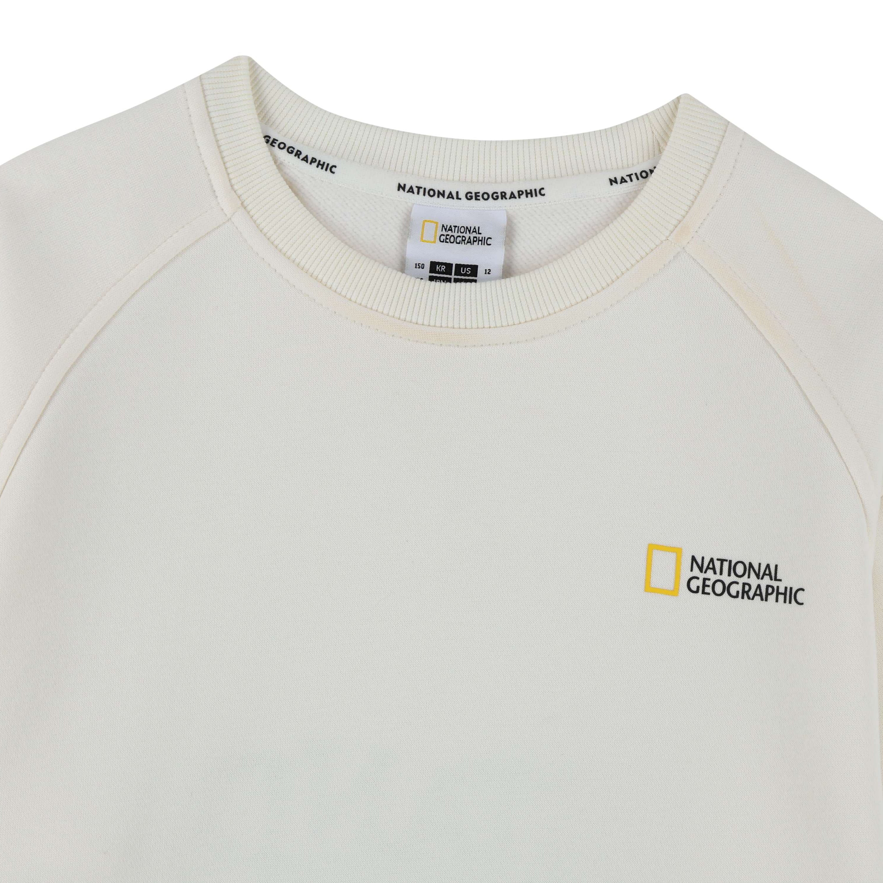 KIDS SEASONAL BACKGRAPHIC SWEATSHIRT (BRUSHED) CREAM