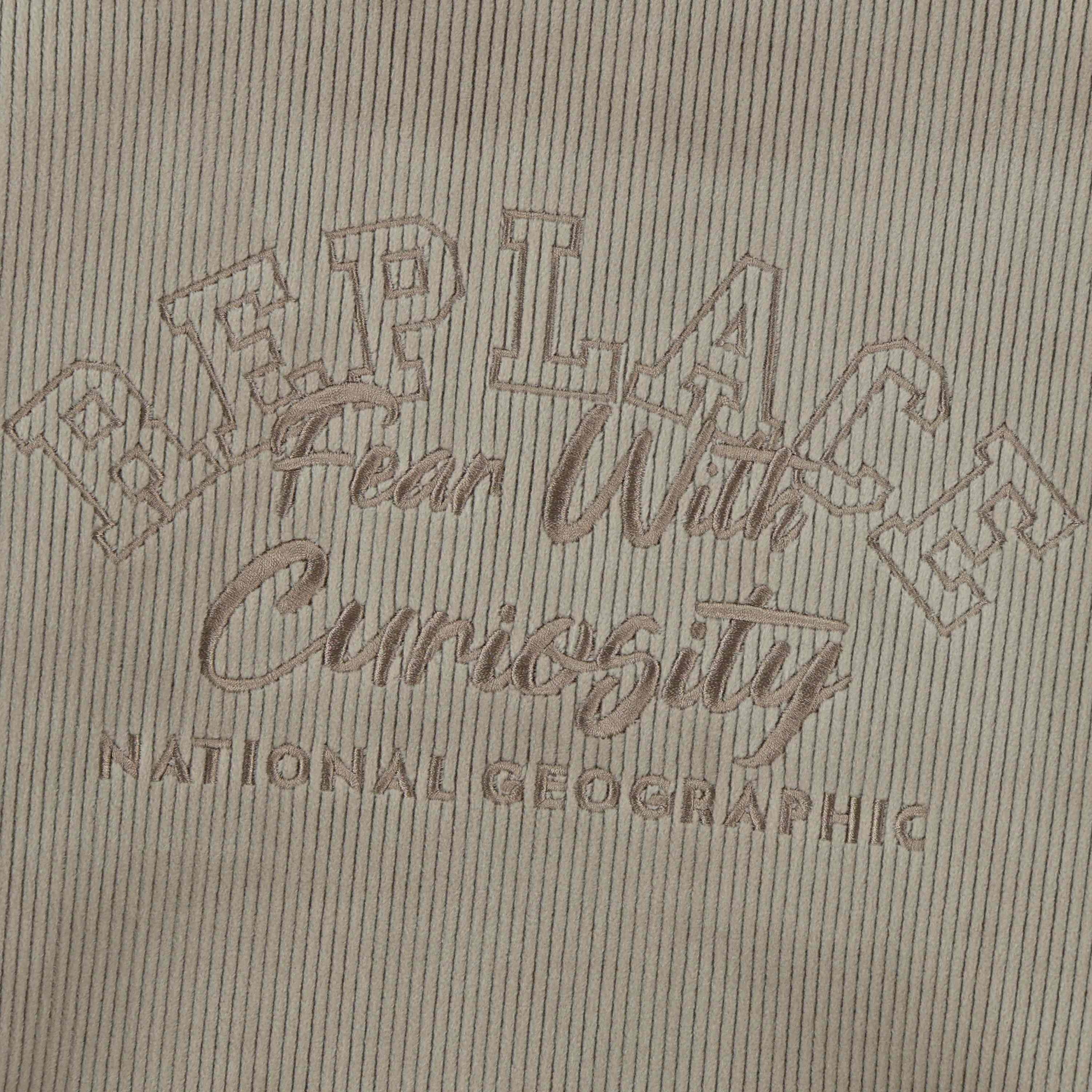 KIDS CORDUROY HALF ZIP SWEATSHIRT BEIGE