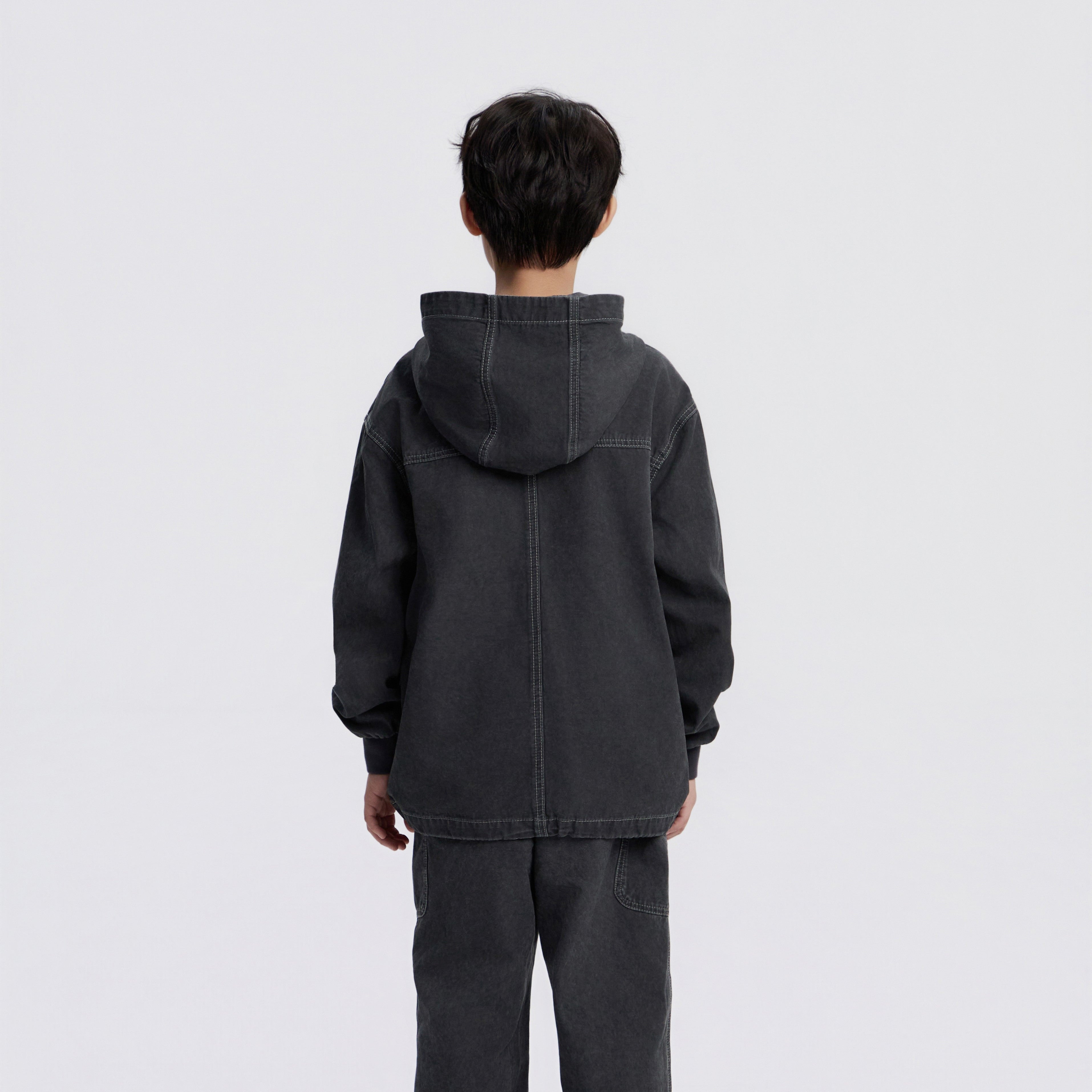 KIDS ADVENTURE HOODED FULL ZIP-UP JUMPER D/GREY