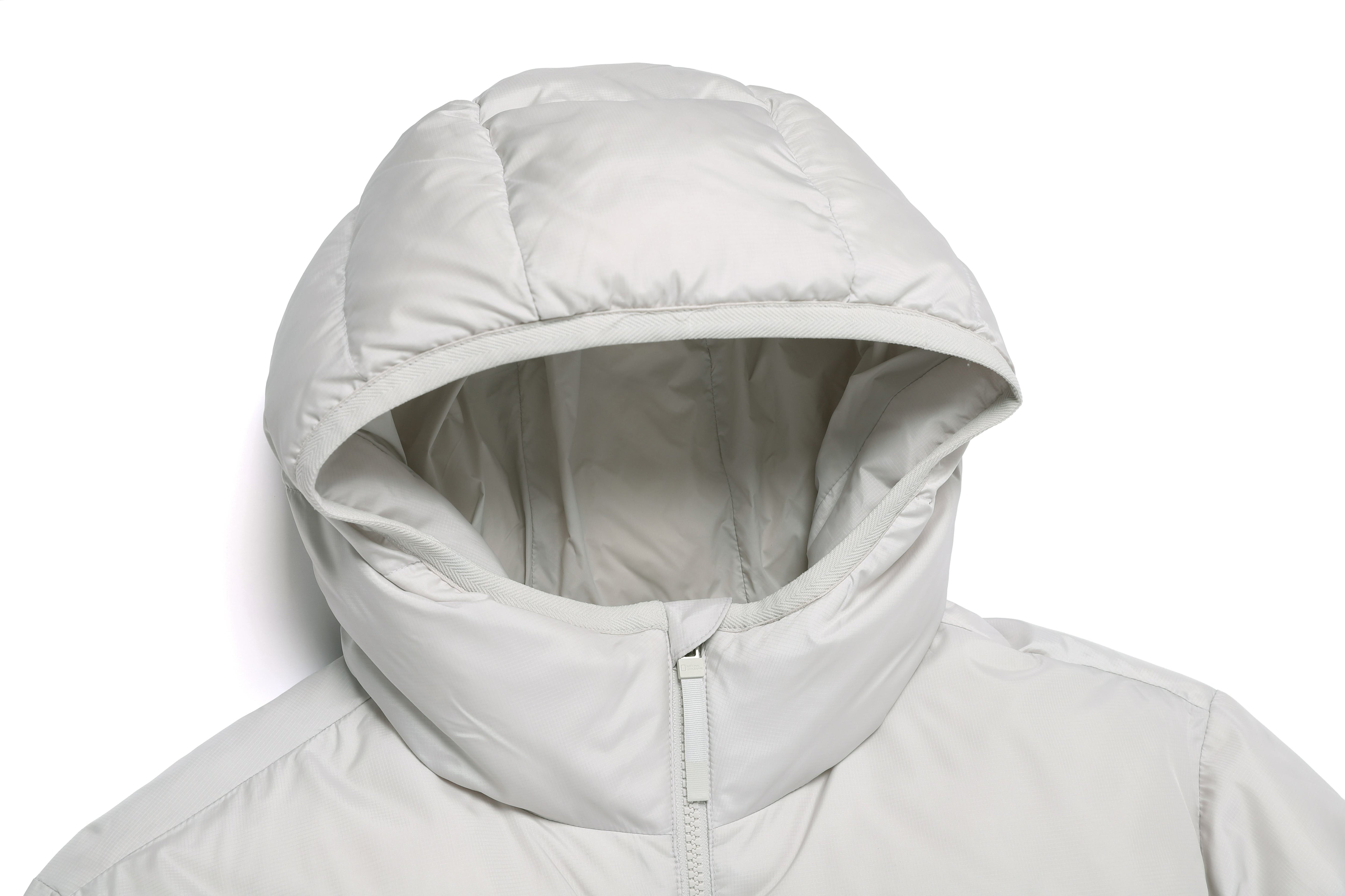 EIRA SHORT LENGTH HOODIE GOOSE DOWN JUMPER L/GREY