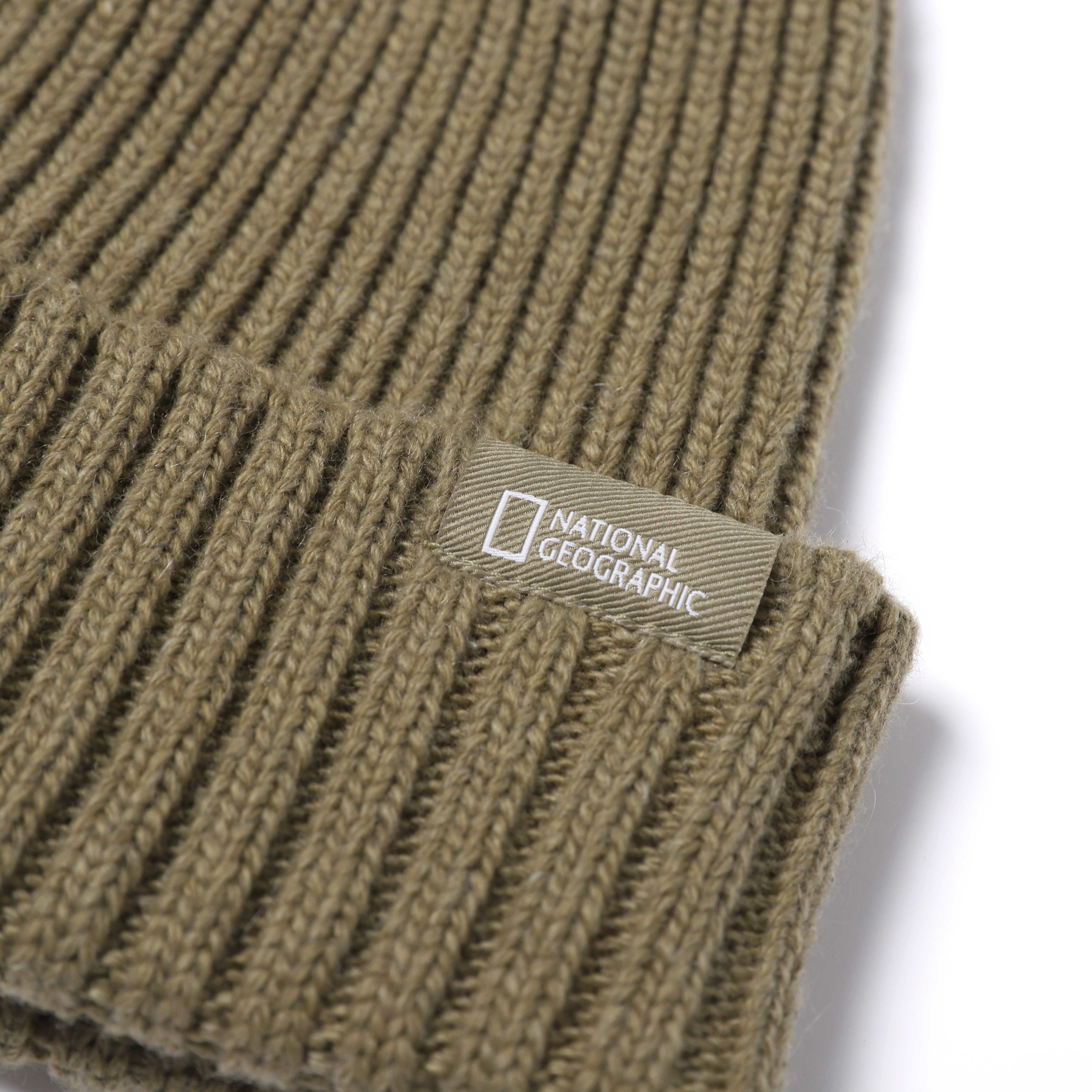 CASHMERE WOOL MIDDLE BEANIE KHAKI
