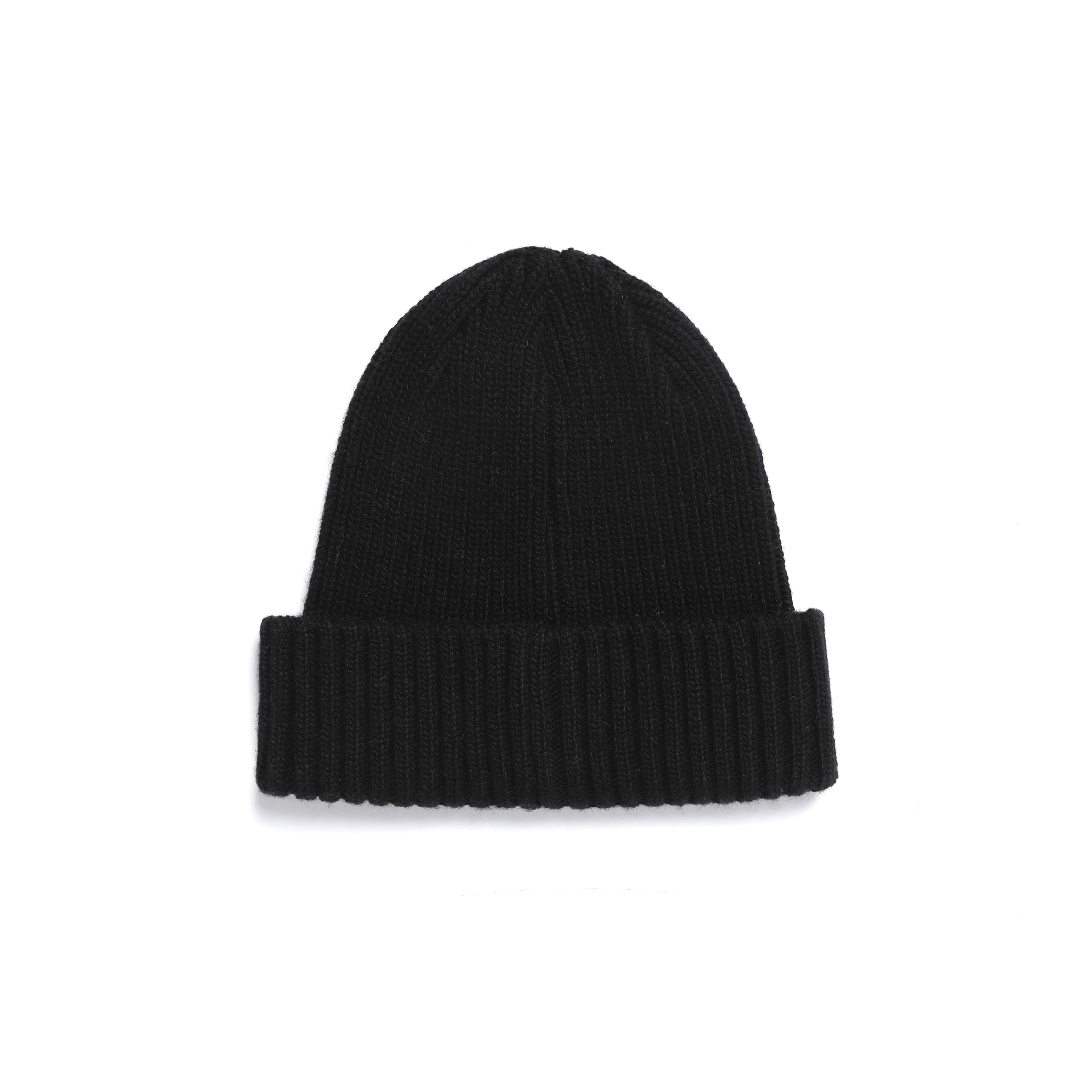CASHMERE WOOL MIDDLE BEANIE BLACK