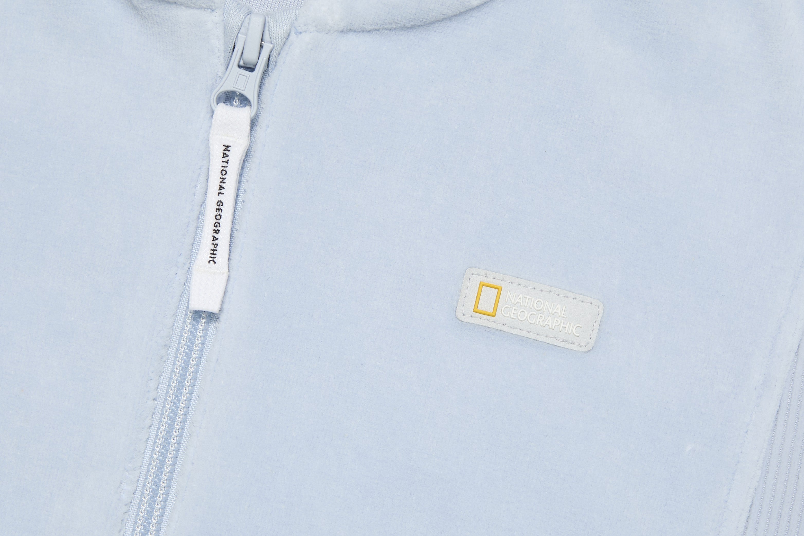 KIDS VELOUR HOODIE FULL-ZIP UP ICE BLUE