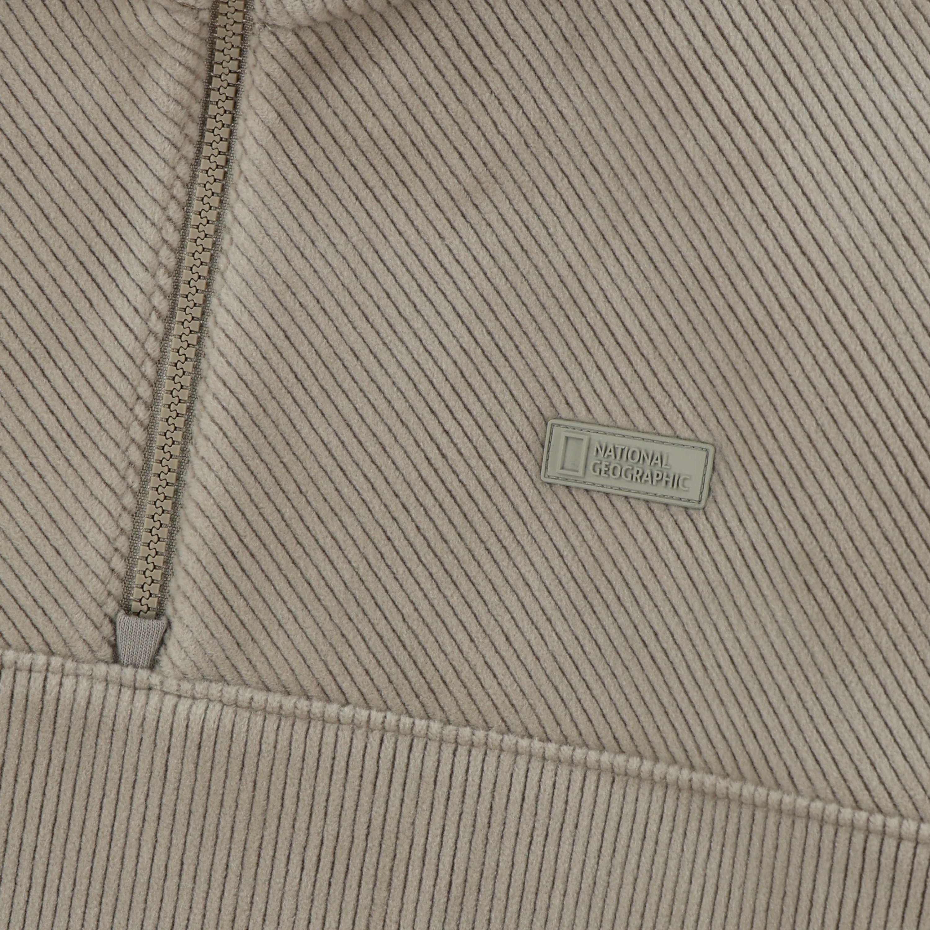 KIDS CORDUROY HALF ZIP SWEATSHIRT BEIGE