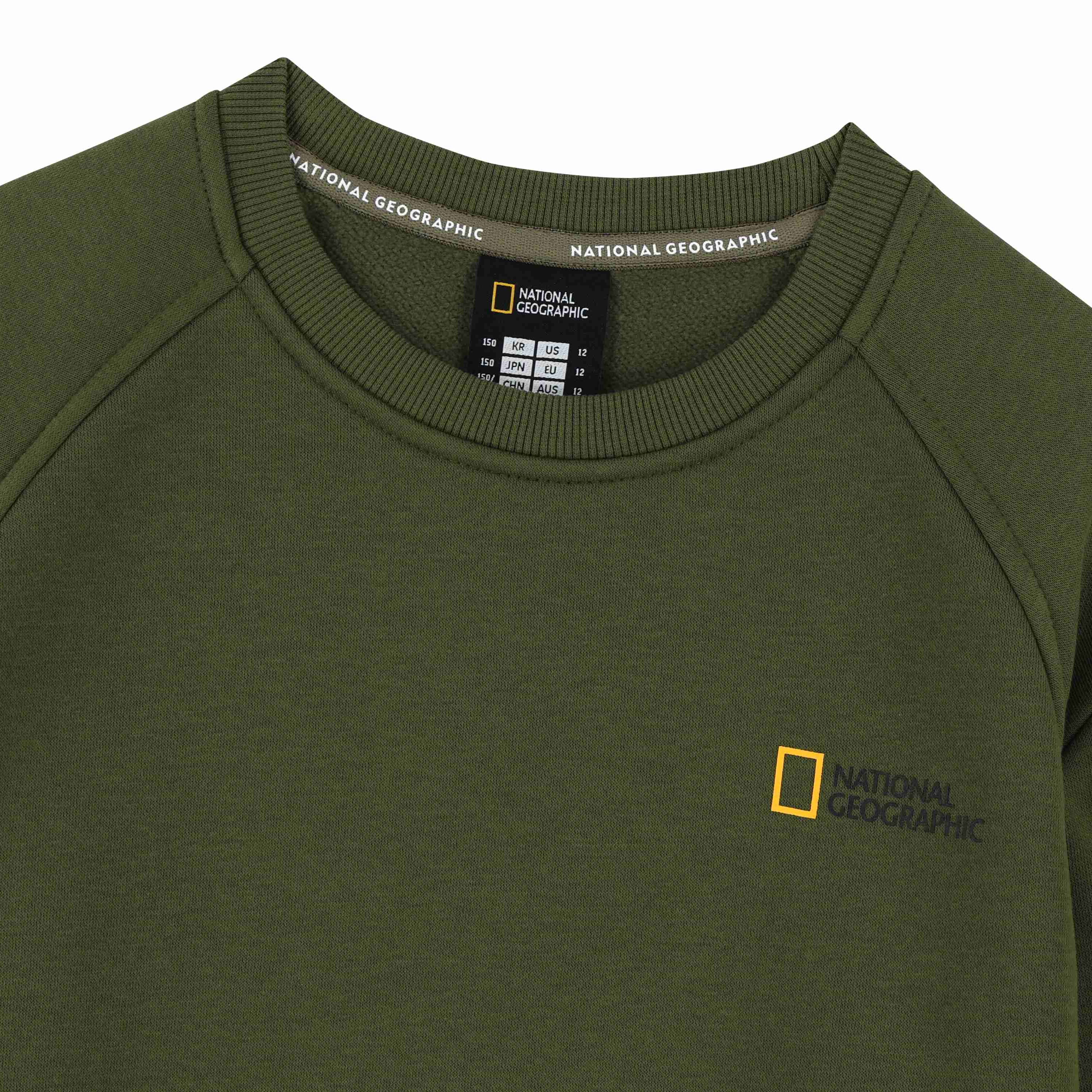 KIDS SEASONAL BACKGRAPHIC SWEATSHIRT (BRUSHED) KHAKI