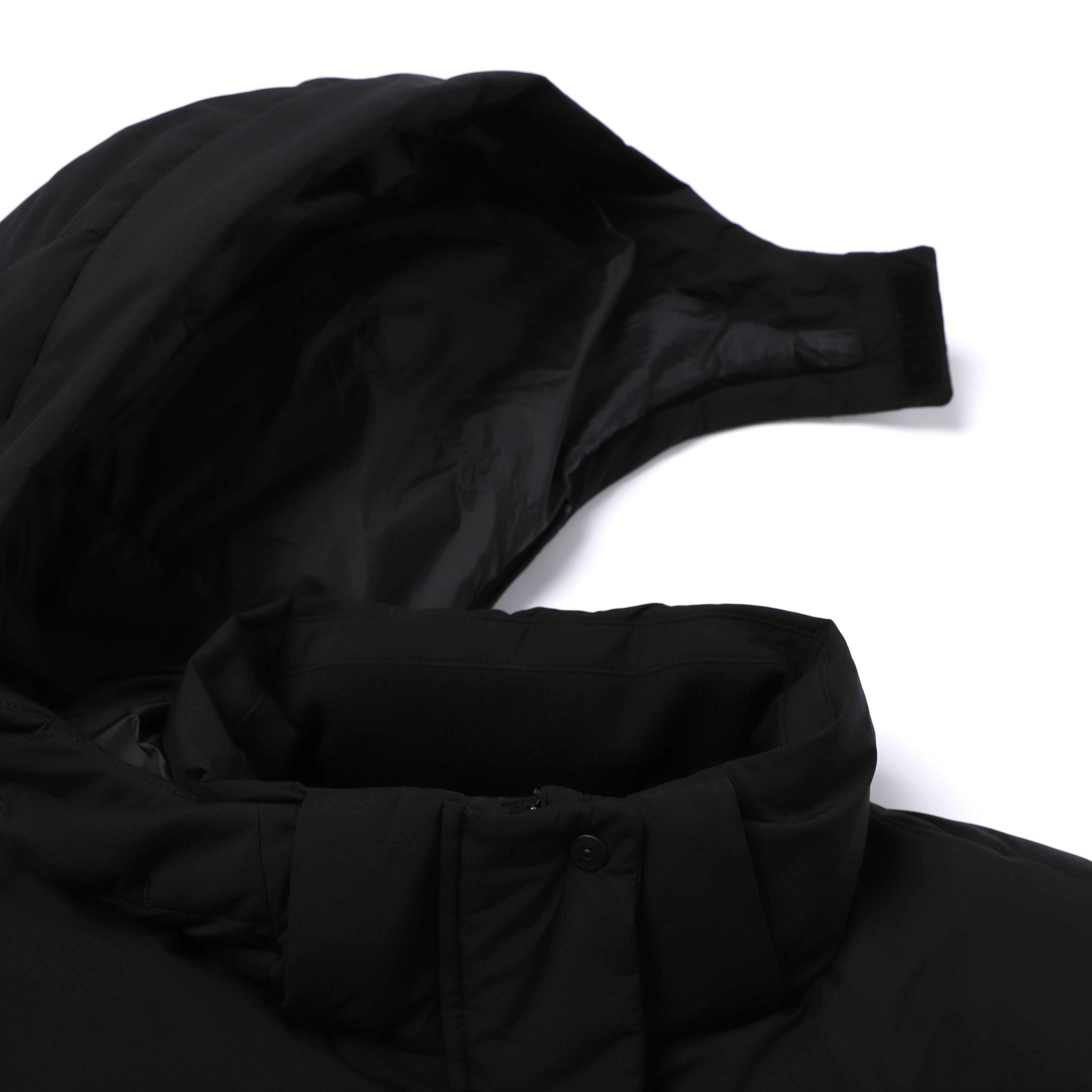 WOMEN MID-LENGTH DETACHABLE HOOD GOOSE DOWN JUMPER BLACK