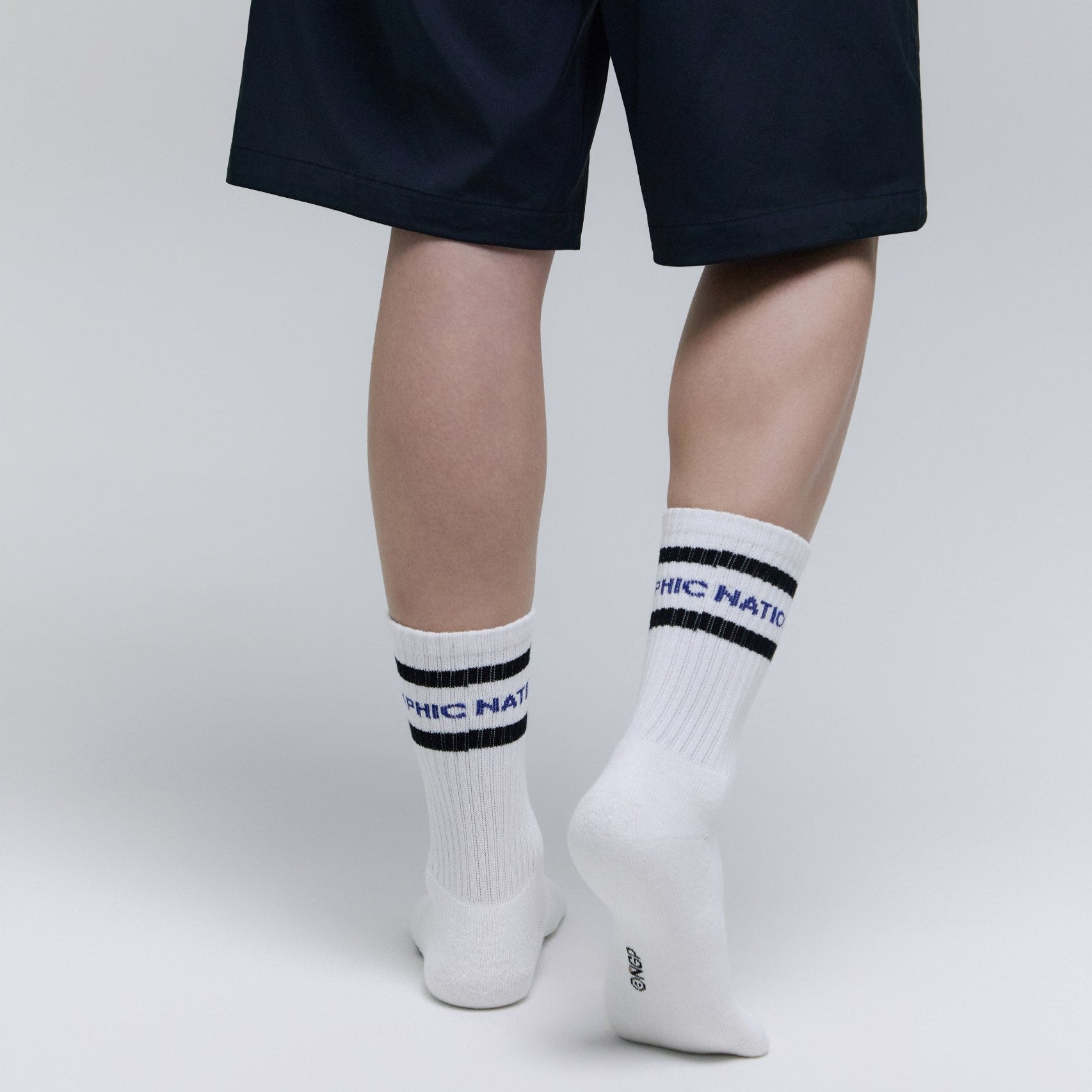 STRIPE CREW SOCKS BLACK