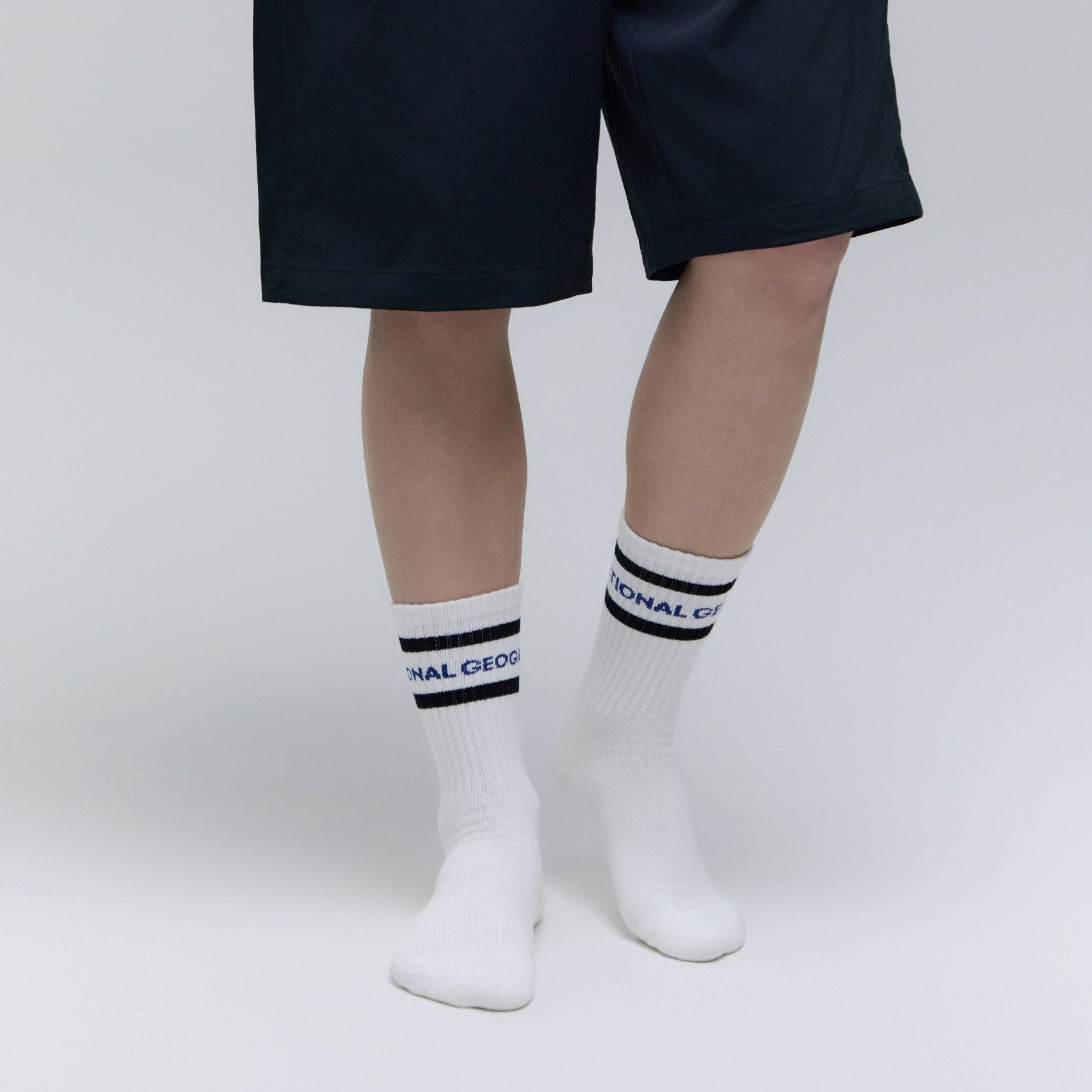 STRIPE CREW SOCKS BLACK