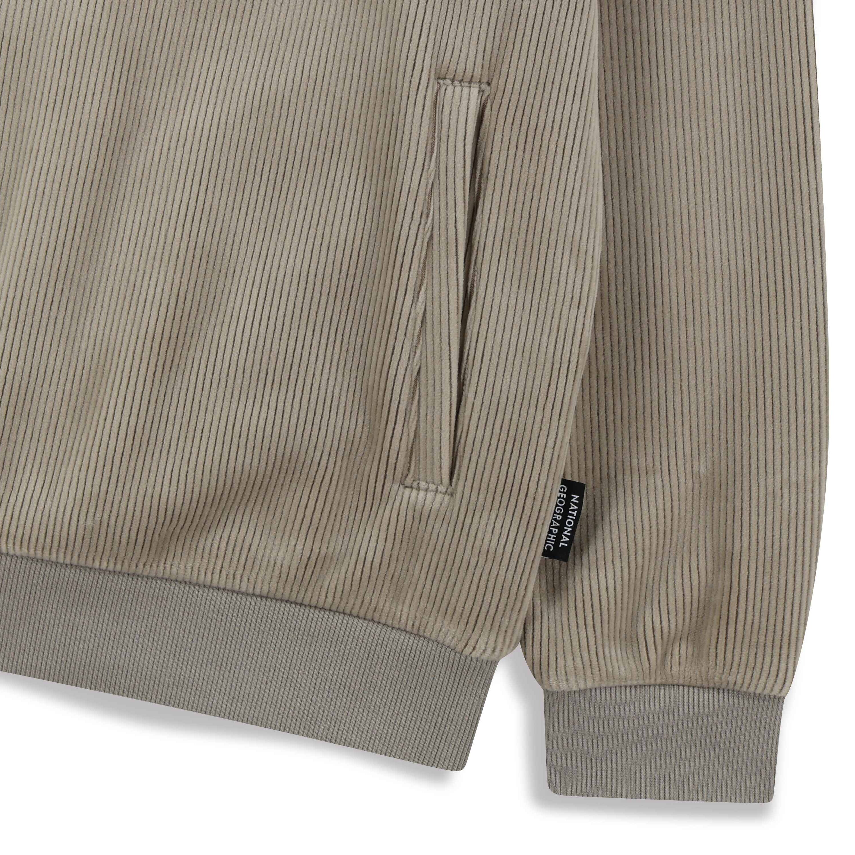 KIDS CORDUROY HALF ZIP SWEATSHIRT BEIGE