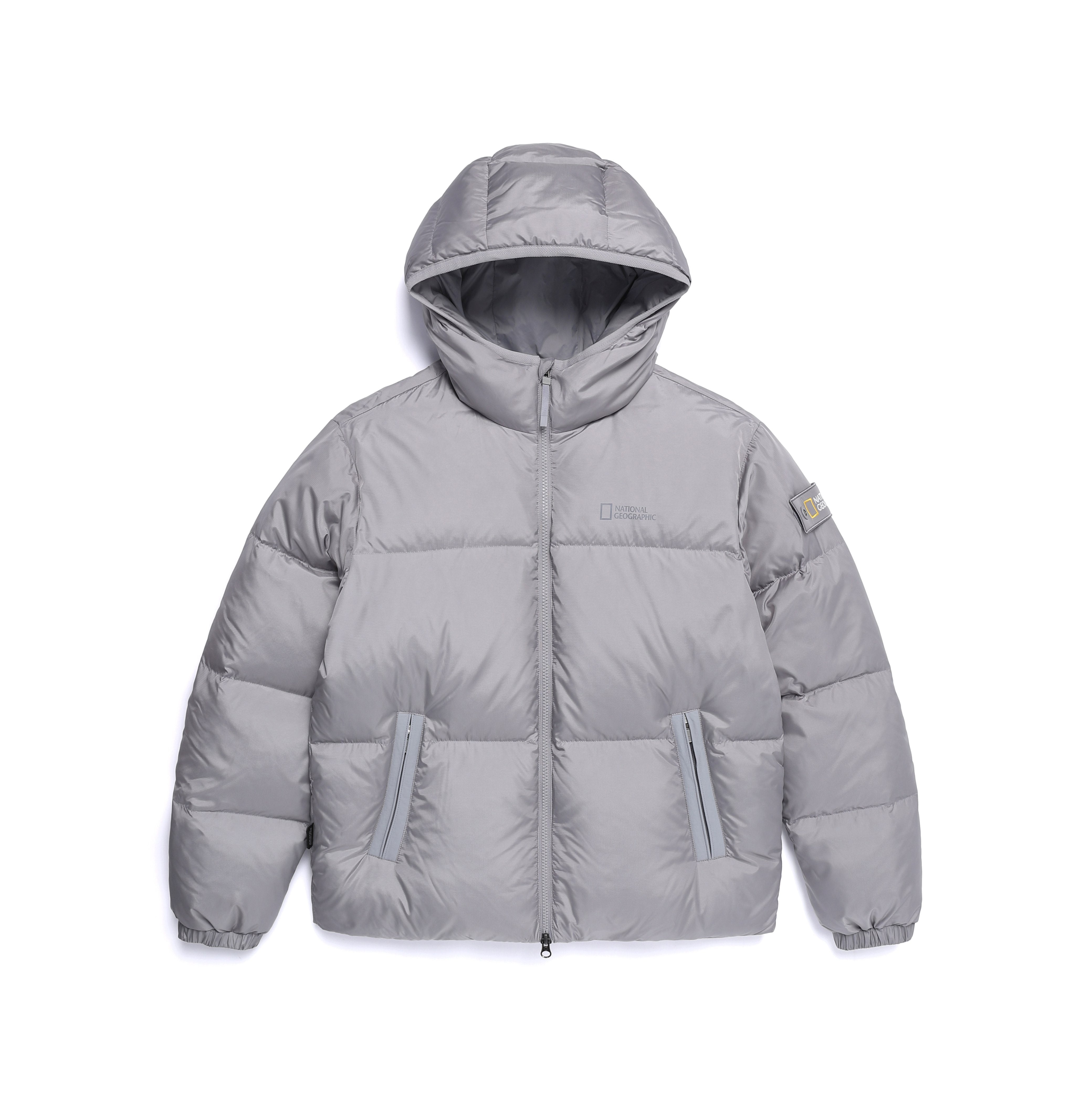 EIRA SHORT LENGTH HOODIE GOOSE DOWN JUMPER STONE GREY