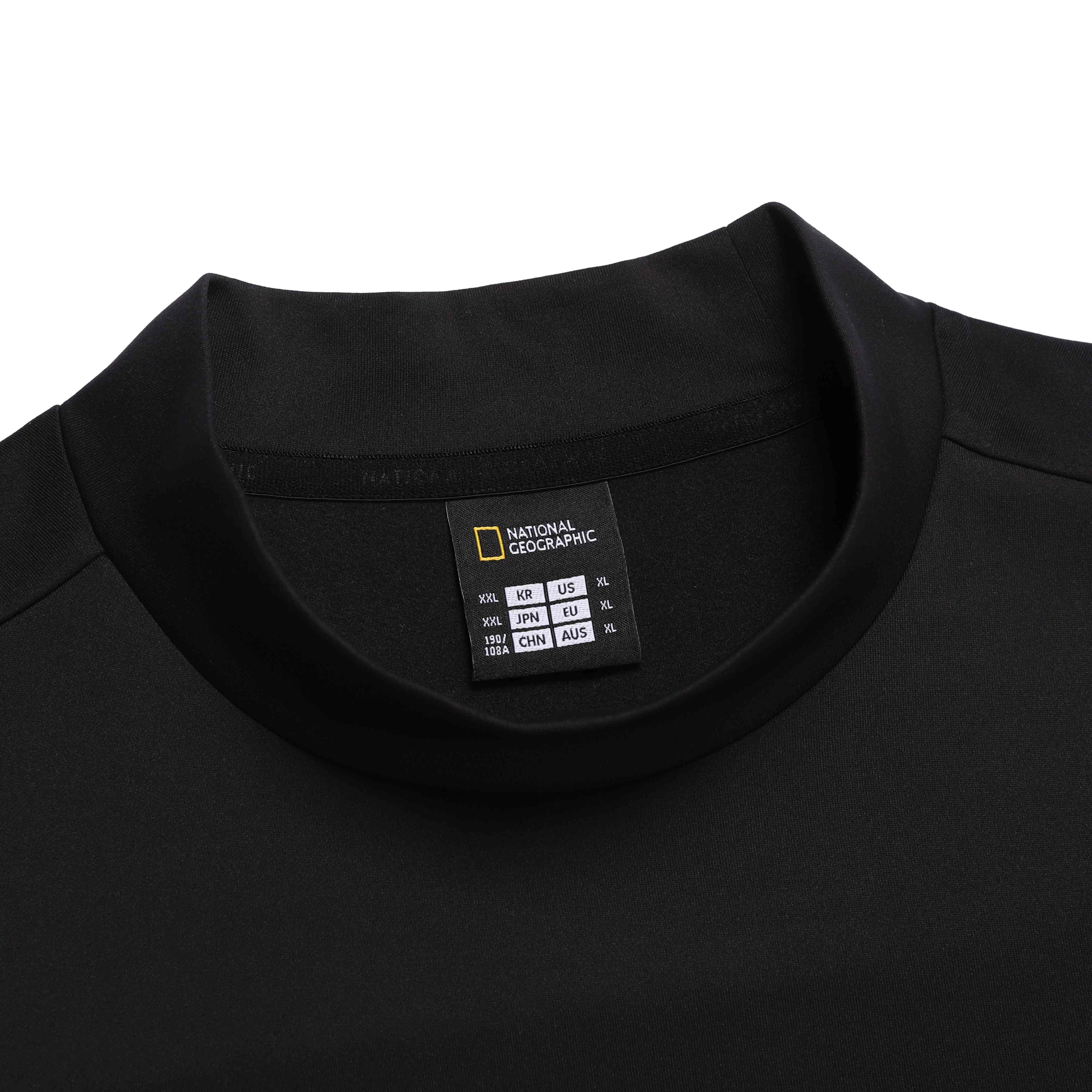HALF-NECK LONG SLEEVE T-SHIRT BLACK