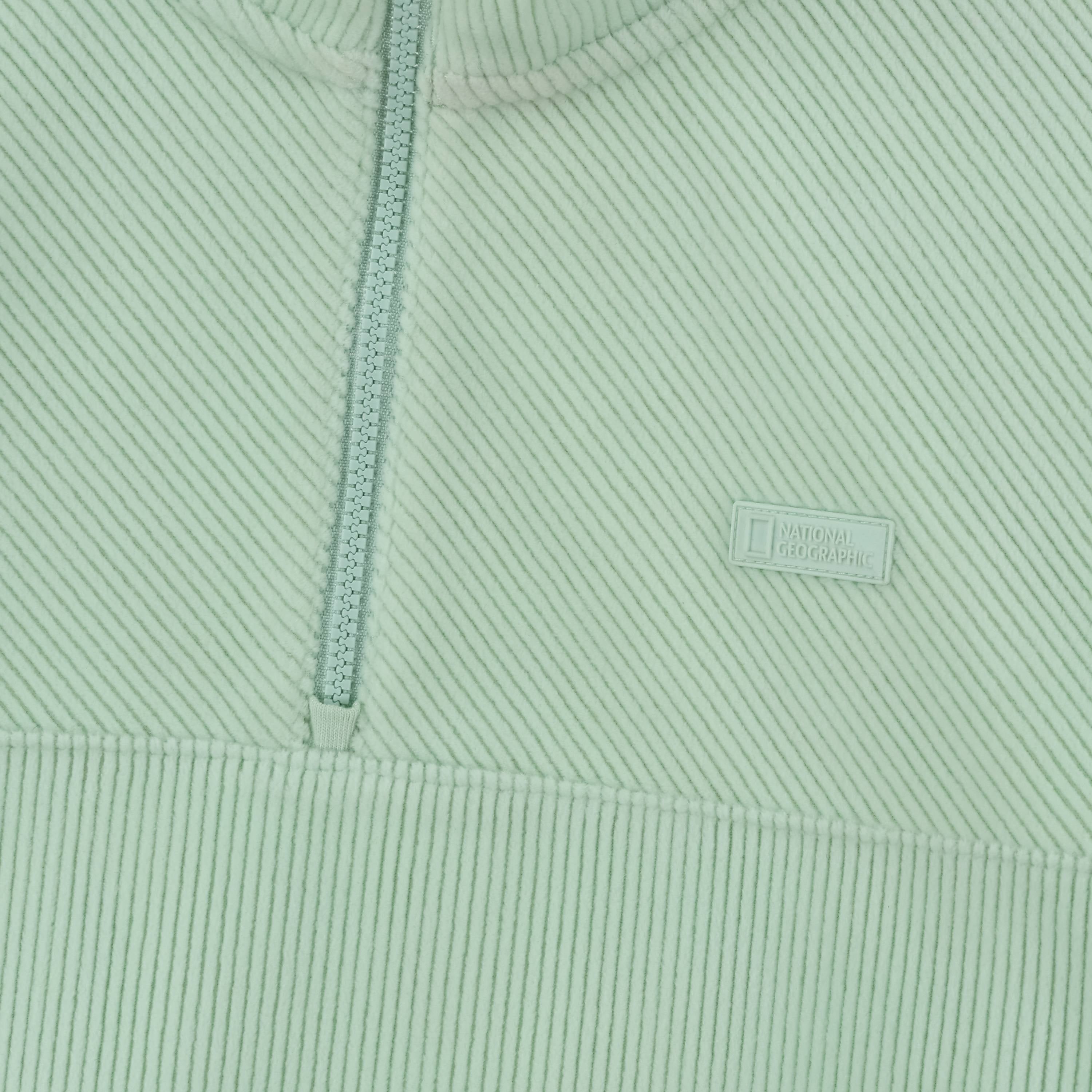 KIDS CORDUROY HALF ZIP SWEATSHIRT LIGHT MINT