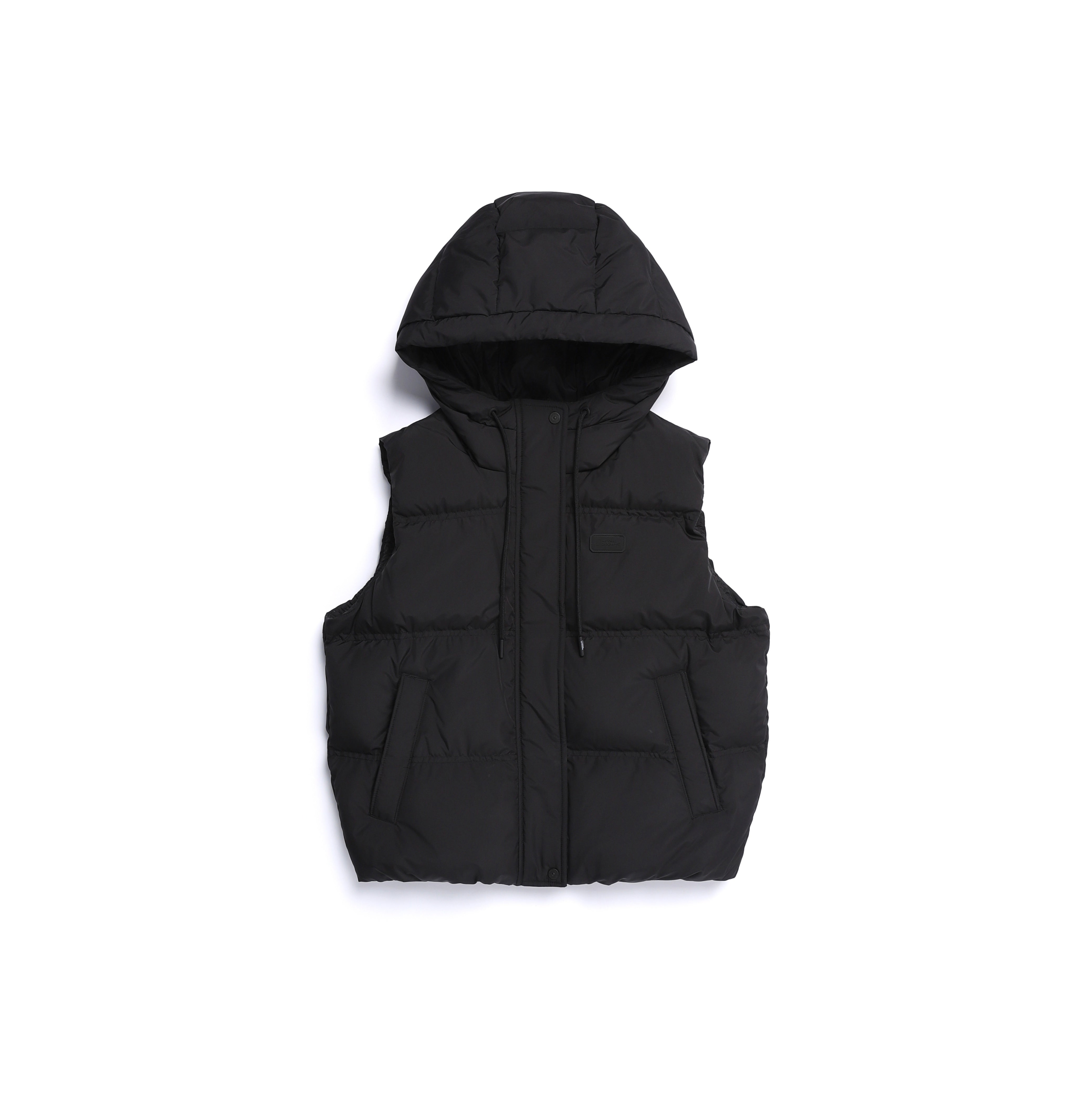 WOMEN CRASSA HOODIE DUCK DOWN VEST BLACK