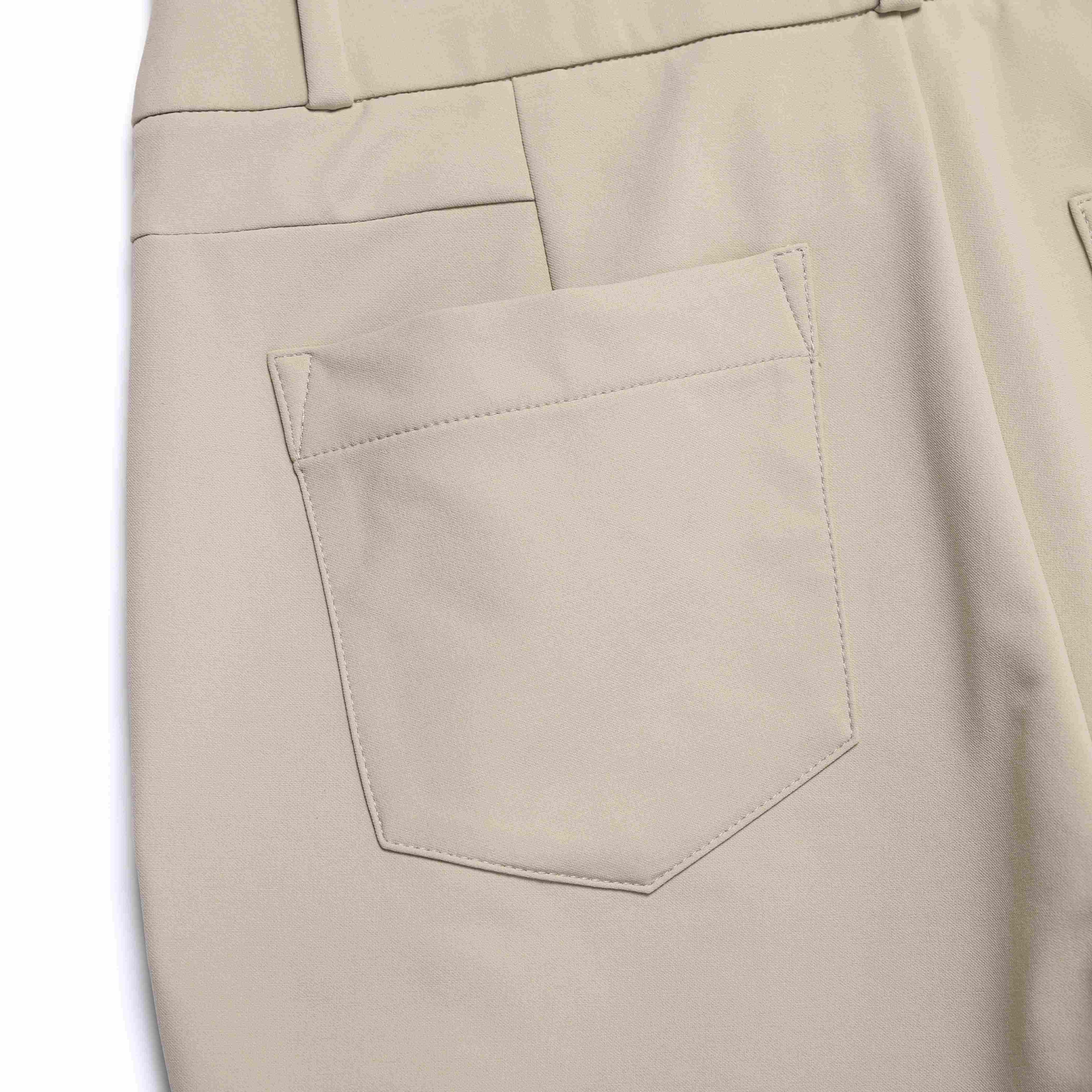 WOMEN HIGH STRETCH BRUSH PANTS MOURNING BEIGE