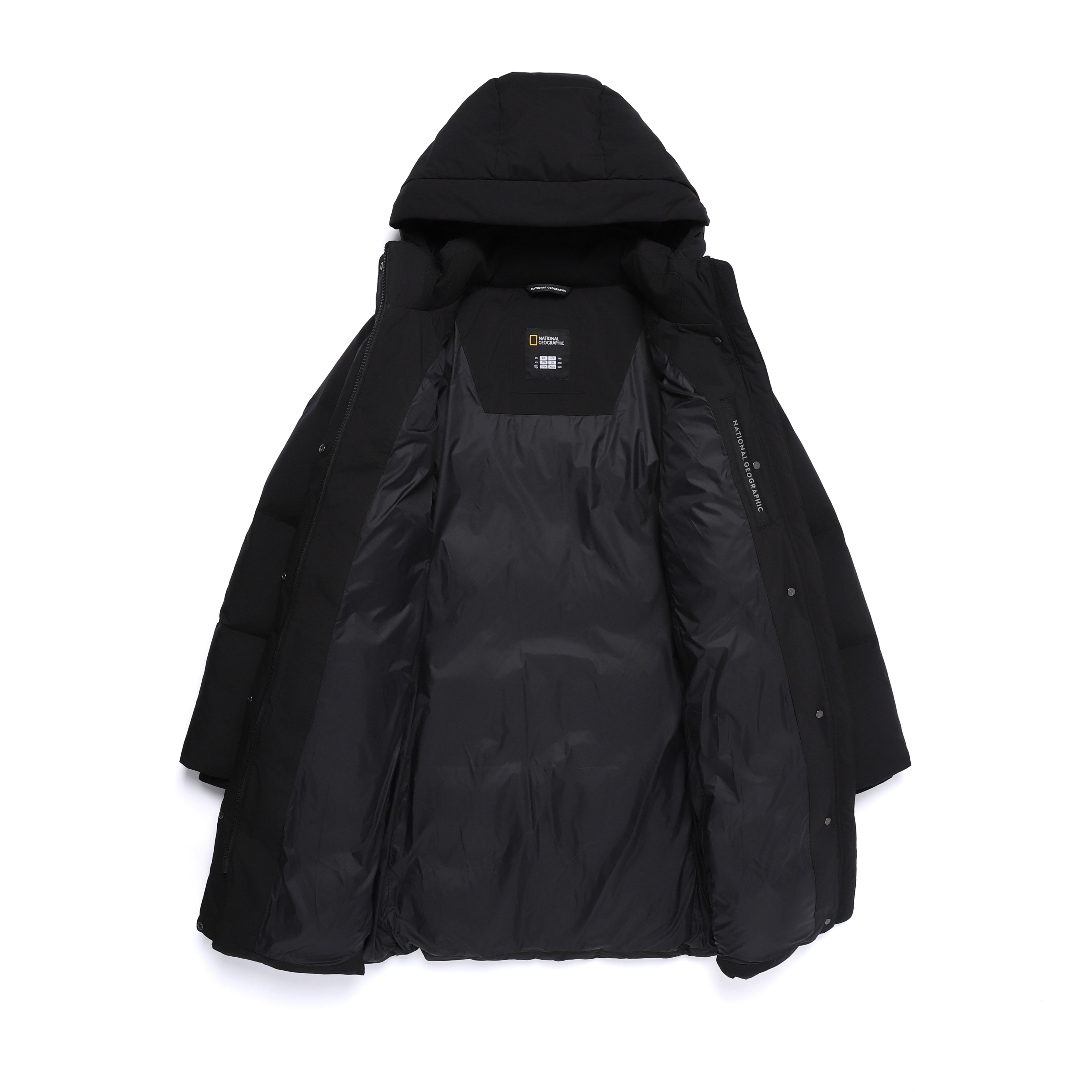 WOMEN MID-LENGTH DETACHABLE HOOD GOOSE DOWN JUMPER BLACK