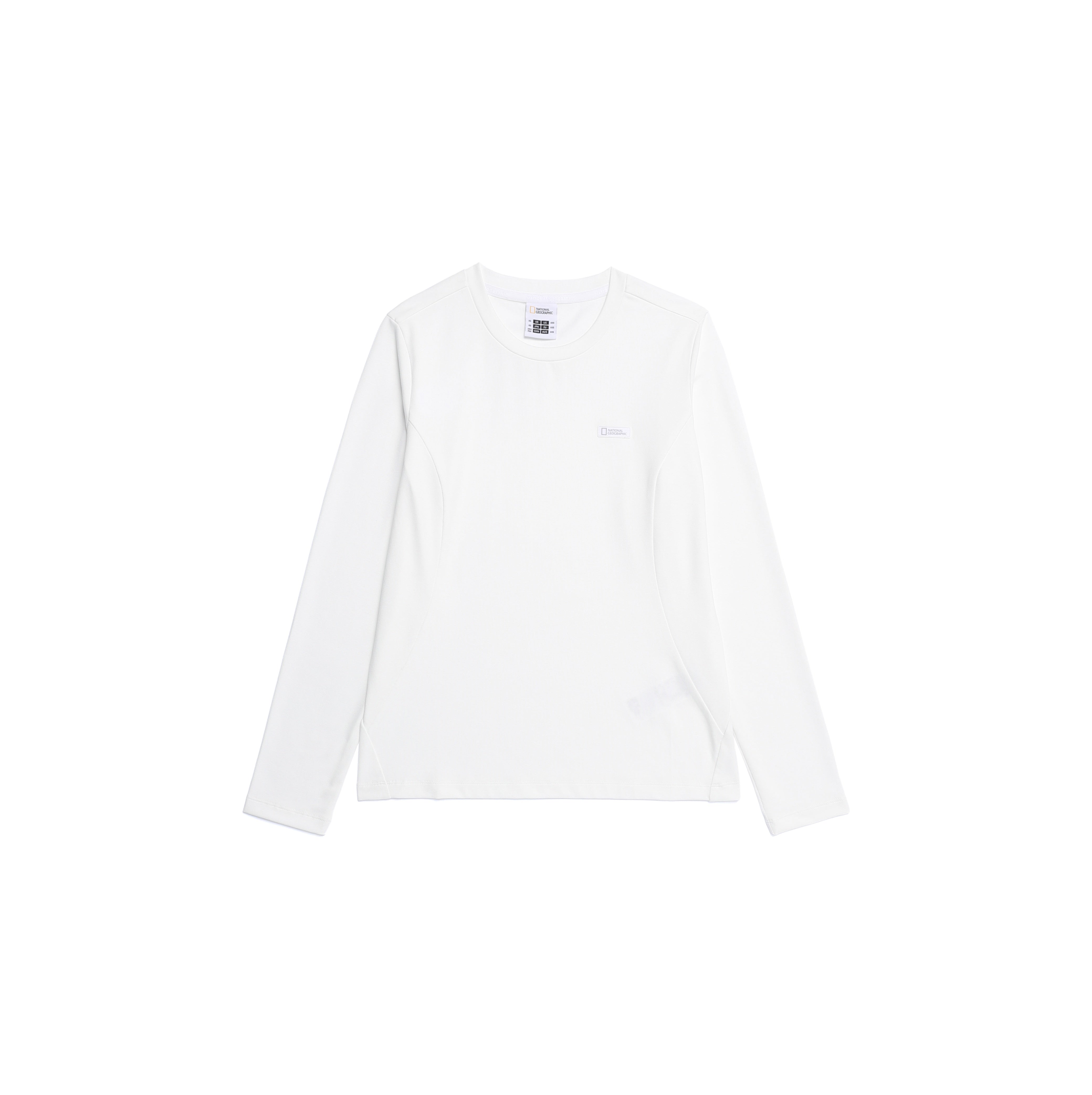 WOMEN HALF NECK LONG SLEEVE T-SHIRT O/WHITE